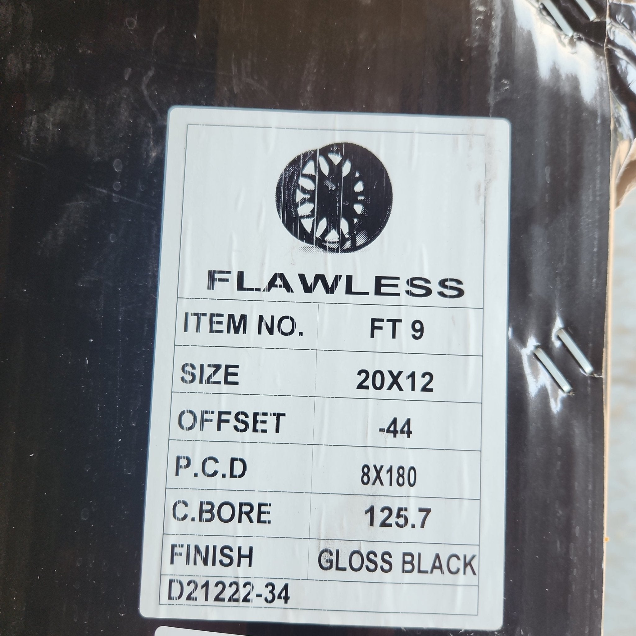 FT - 9 FLAWLESS 20X12 8X180 GLOSS BLACK - Gun Hill Tire House (WTW - WHOLESALE TIRES & WHEELS)