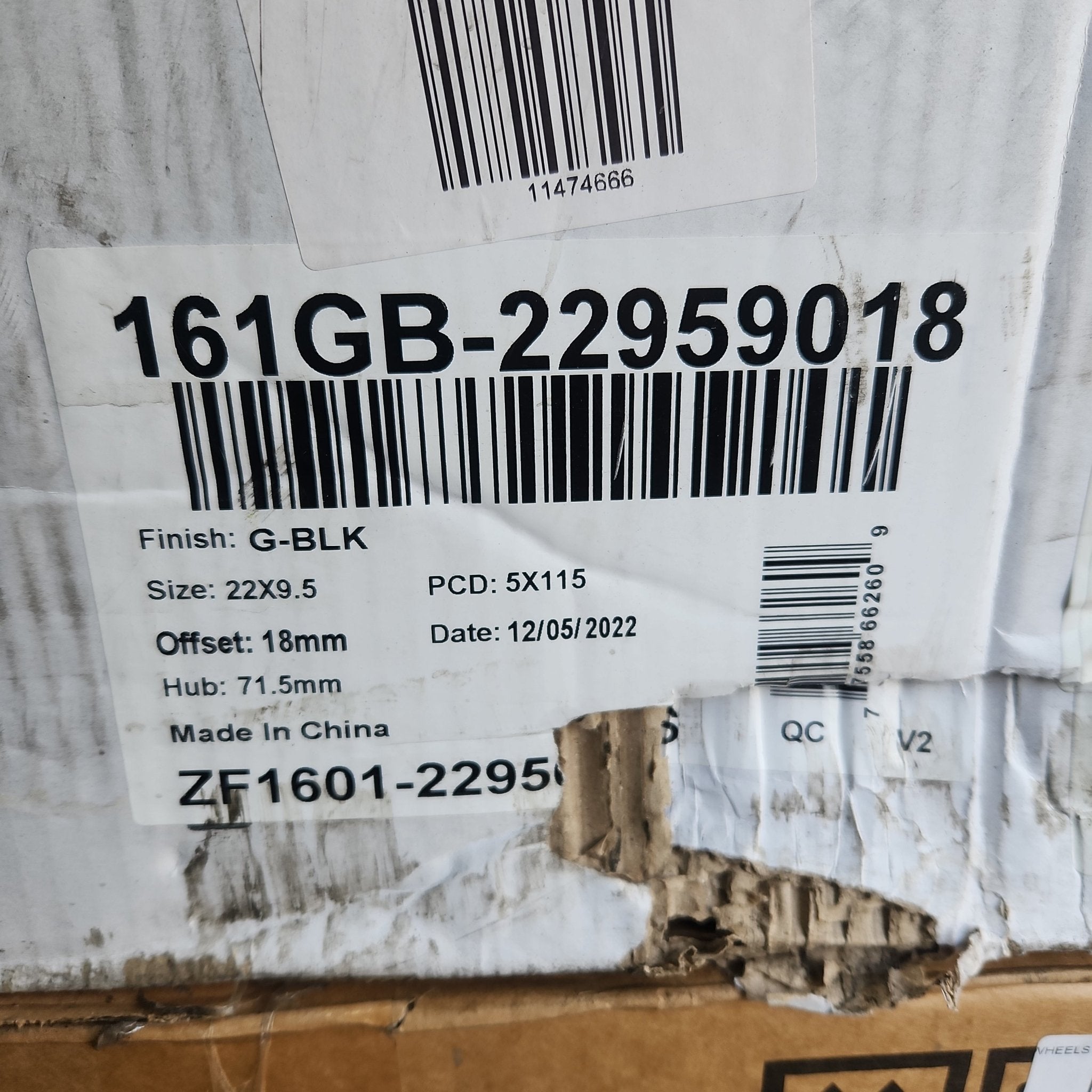 161gb - 22119018 22X11 5X115 GLOSS BLACK - Gun Hill Tire House (WTW - WHOLESALE TIRES & WHEELS)