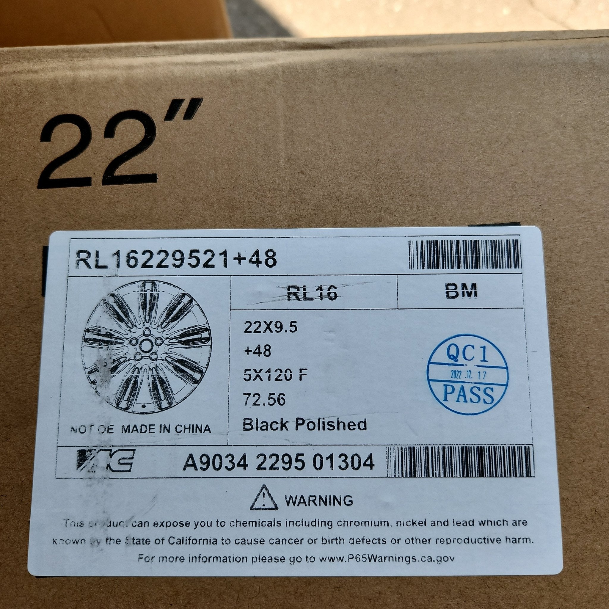STYLE RL16 22X9.5 5X120 GLOSSB BLACK MACHINED FACE - Gun Hill Tire House (WTW - WHOLESALE TIRES & WHEELS)