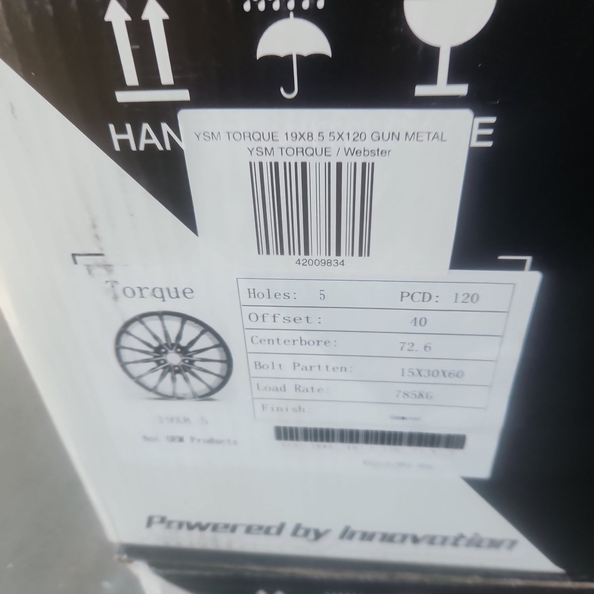 YSM TORQUE 19X8.5 5X120 GUN METAL - Gun Hill Tire House (WTW - WHOLESALE TIRES & WHEELS)