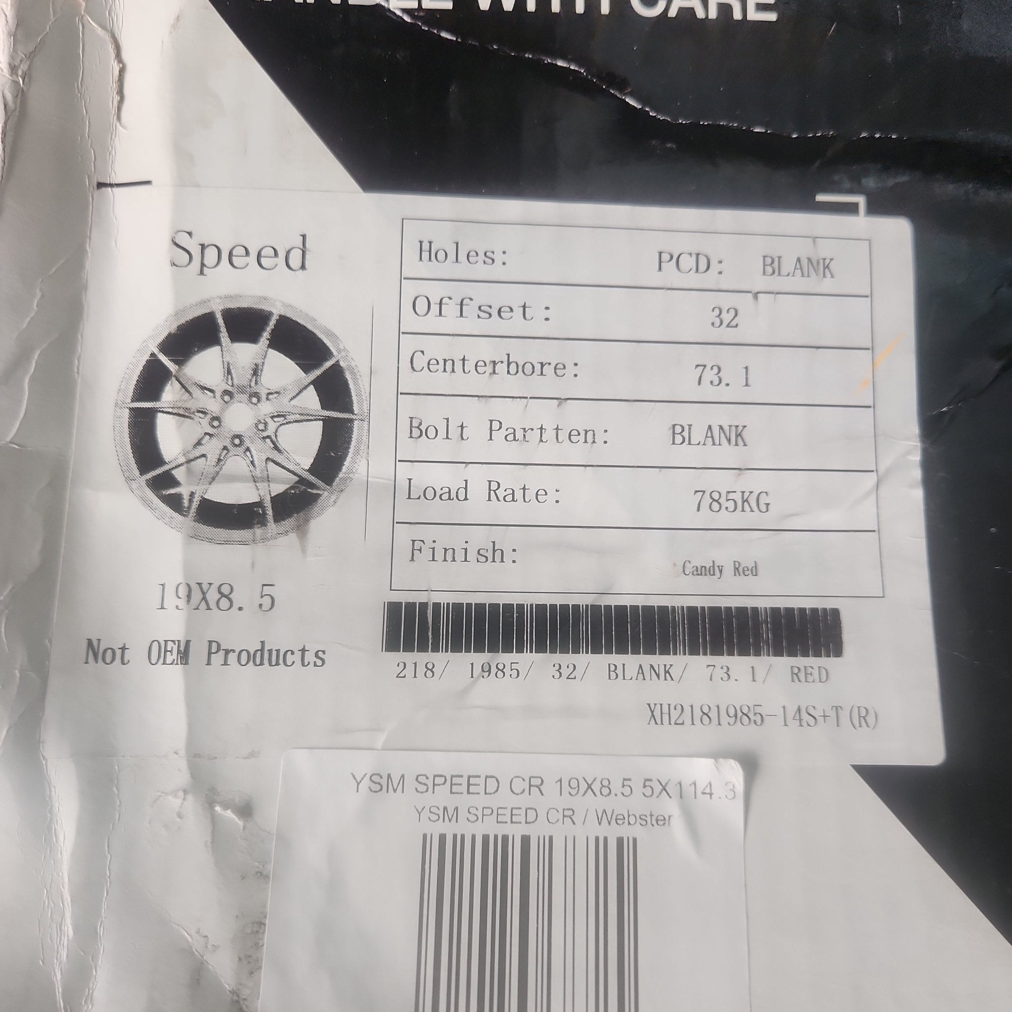YSM SPEED CR 19X8.5 5X114.3 CANDY RED - Gun Hill Tire House (WTW - WHOLESALE TIRES & WHEELS)
