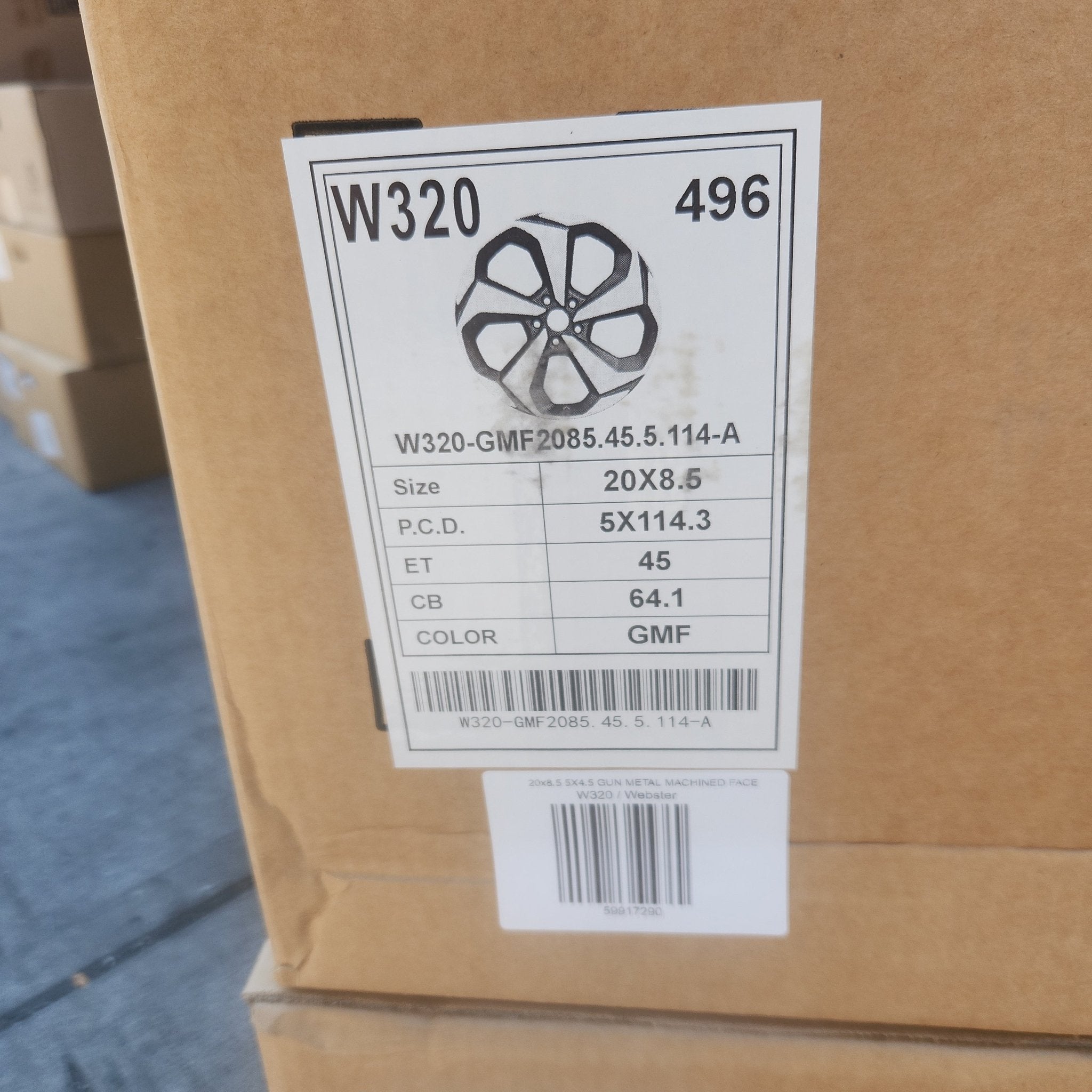 W320 20x8.5 5X114.3 GUNMETAL MACHINED FACE - Gun Hill Tire House (WTW - WHOLESALE TIRES & WHEELS)