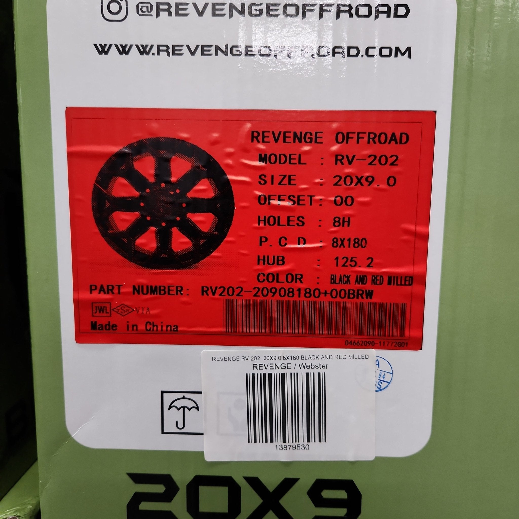 REVENGE RV - 202 20X9.0 8X180 BLACK AND RED MILLED - Gun Hill Tire House (WTW - WHOLESALE TIRES & WHEELS)