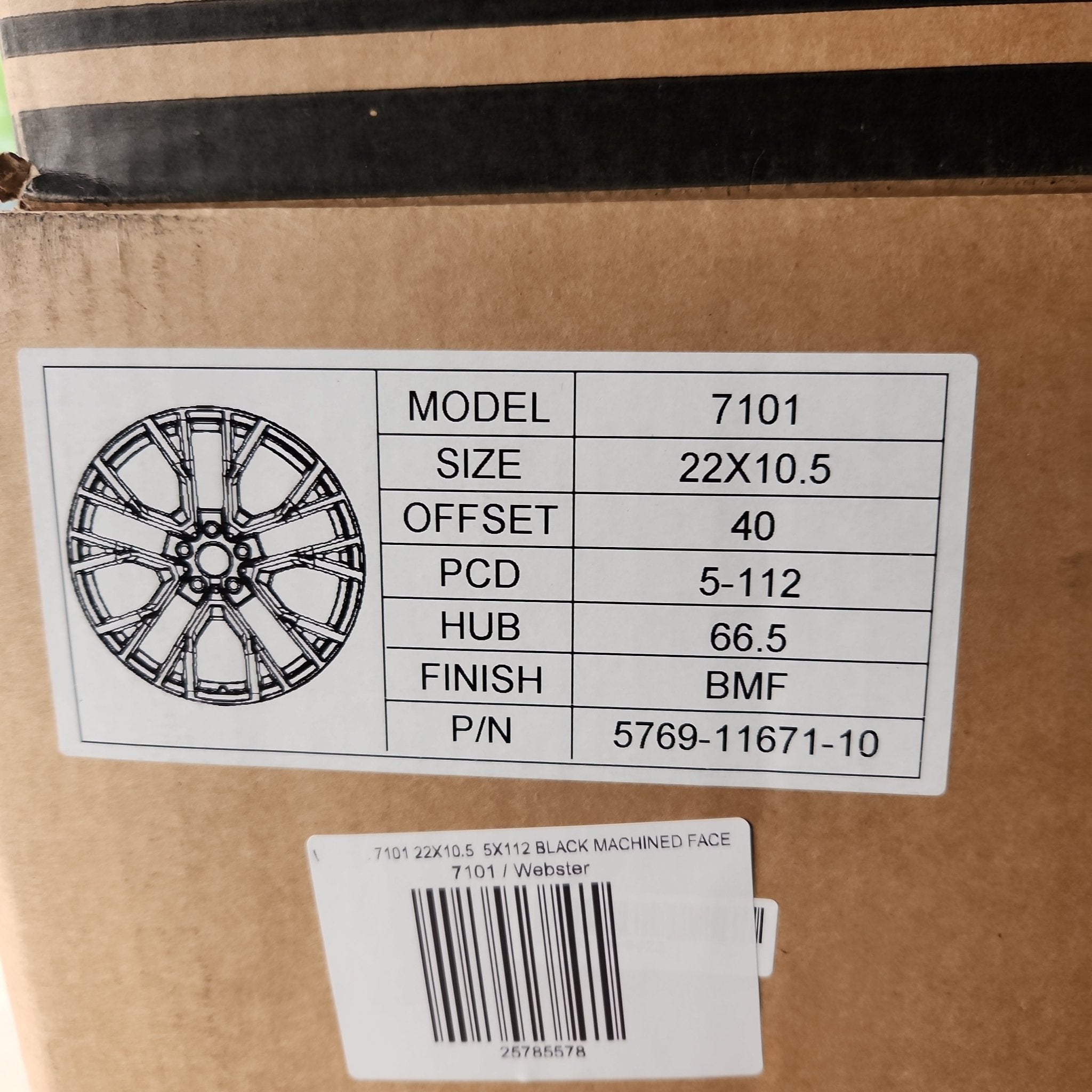 7101 RB91 WHEELS 22X10.5 5X112 BLACK MACHINED FACE - Gun Hill Tire House (WTW - WHOLESALE TIRES & WHEELS)