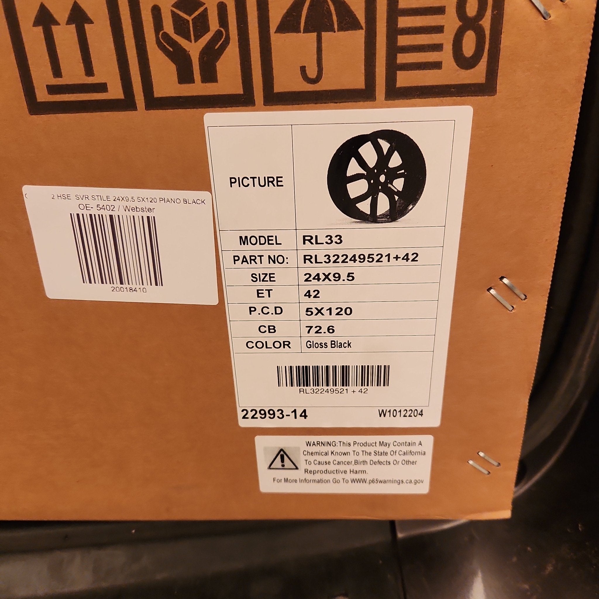 OE - 5402 HSE SVR STILE 24X9.5 5X120 PIANO BLACK - Gun Hill Tire House (WTW - WHOLESALE TIRES & WHEELS)