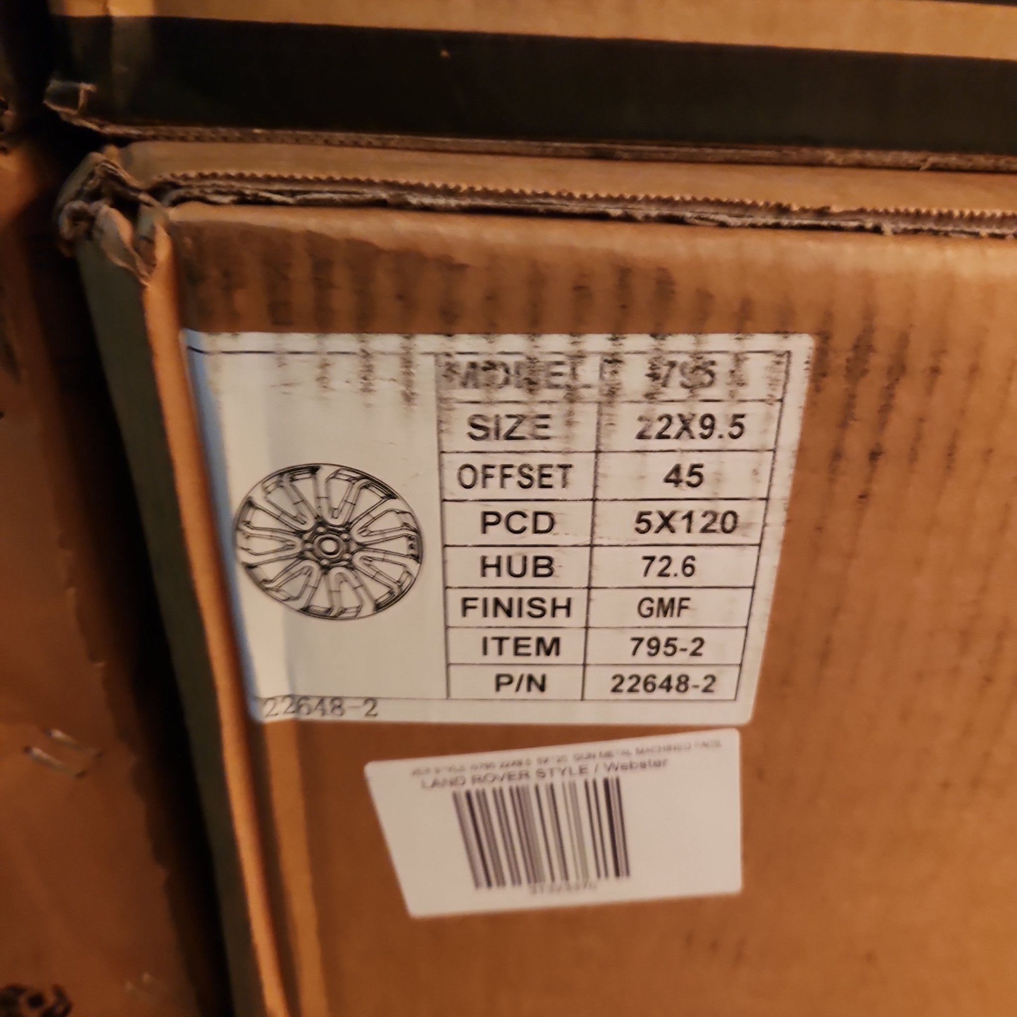 LAND ROVER STYLE W795 22X9.5 5X120 GUN METAL MACHINED FACE - Gun Hill Tire House (WTW - WHOLESALE TIRES & WHEELS)