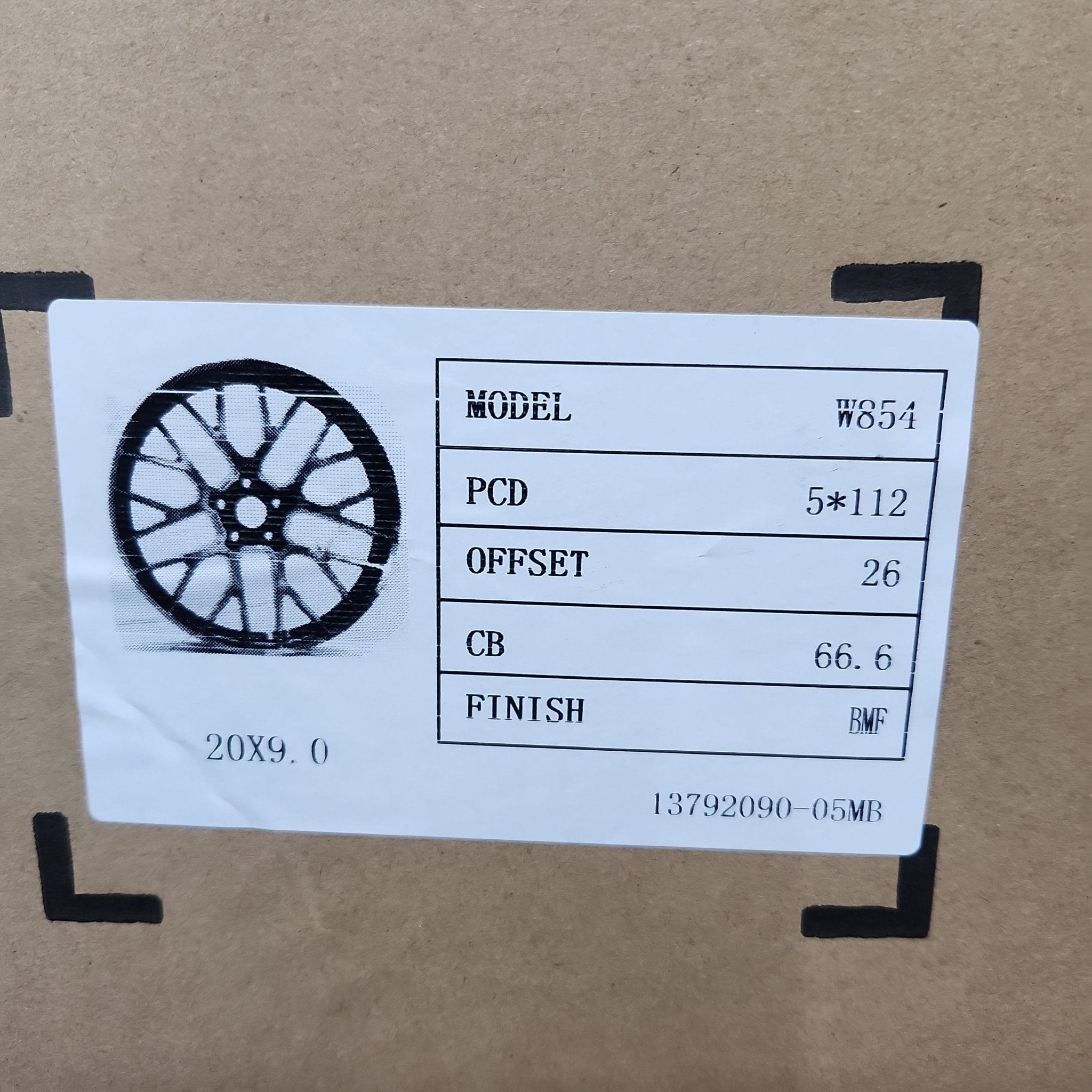 W854 20X9.0 5X112 BLACK MACHINED FACE - Gun Hill Tire House (WTW - WHOLESALE TIRES & WHEELS)