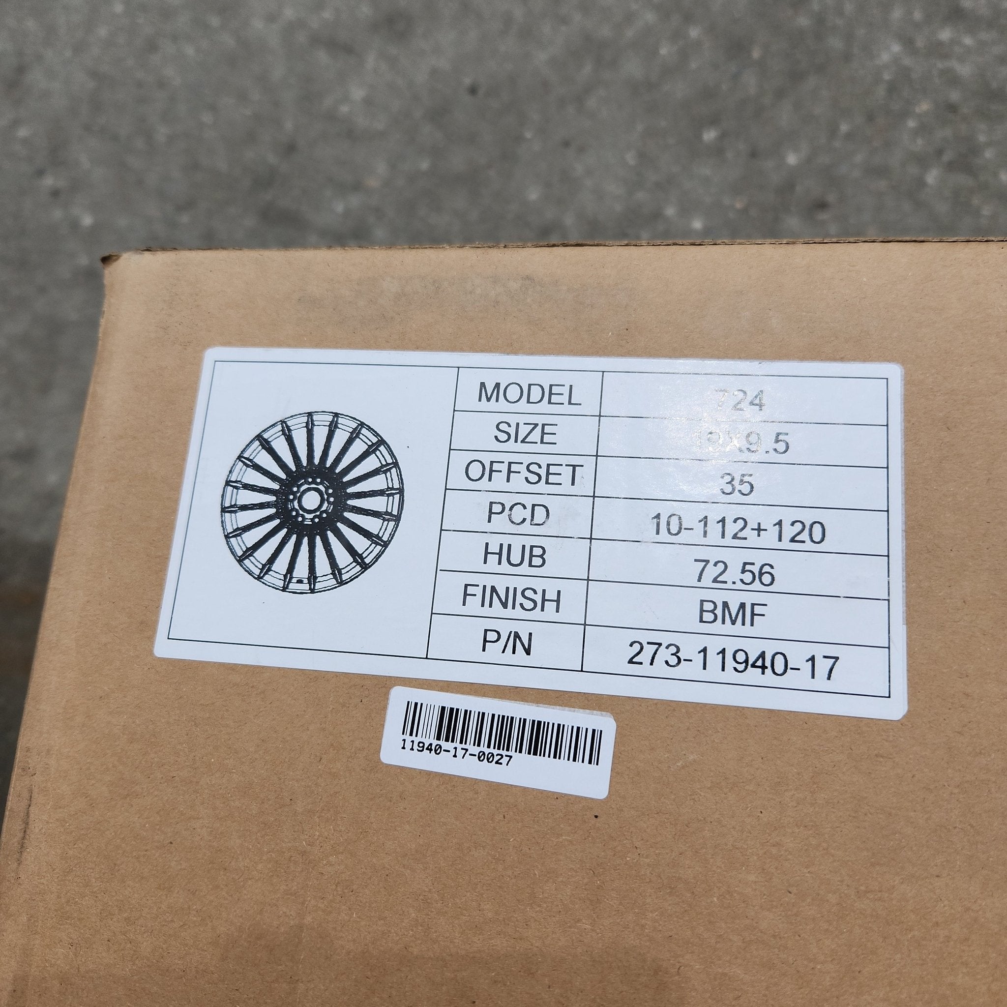 724 19X9.5 5X112 - 5X120 BLACK MACHINED FACE - Gun Hill Tire House (WTW - WHOLESALE TIRES & WHEELS)