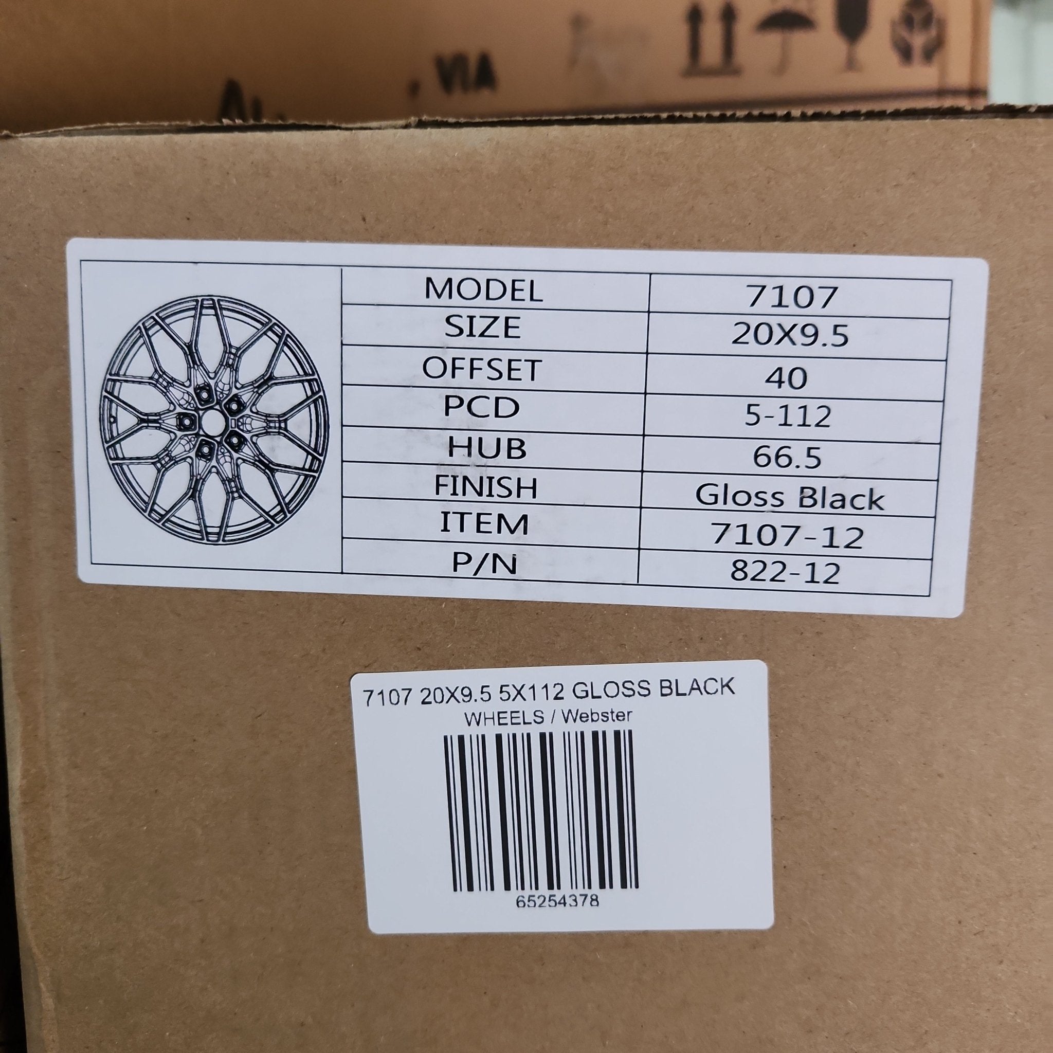 7107 20X9.5 5X112 GLOSS BLACK - Gun Hill Tire House (WTW - WHOLESALE TIRES & WHEELS)