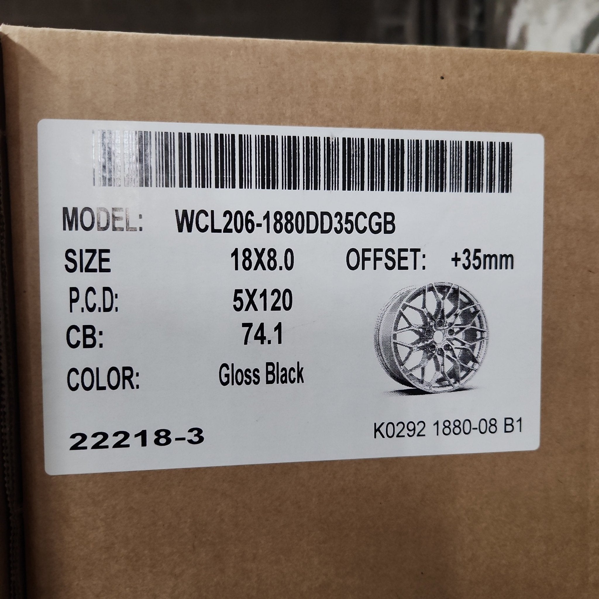 WCL206 WHEELS 18x8.0 5x120 GLOSS BLACK - Gun Hill Tire House (WTW - WHOLESALE TIRES & WHEELS)