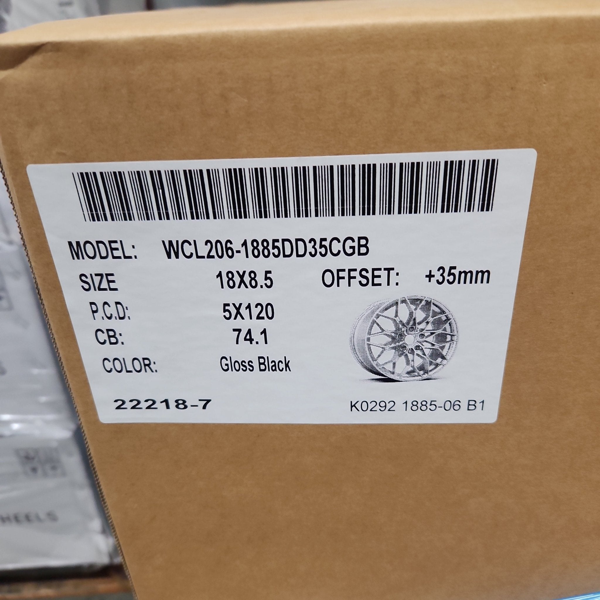 WCL206 WHEELS 18x8.5 5x120 GLOSS BLACK - Gun Hill Tire House (WTW - WHOLESALE TIRES & WHEELS)