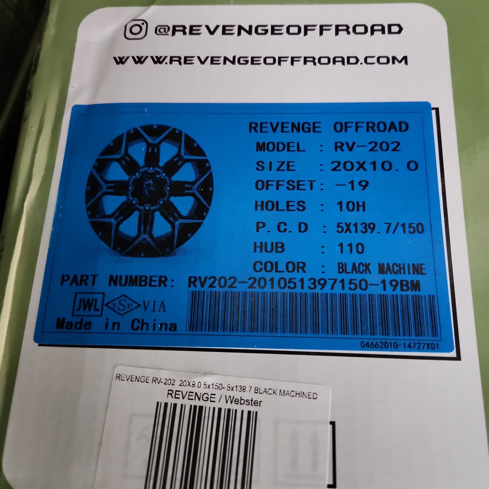 REVENGE RV - 202 20X10 5x150 - 5x139.7 BLACK MACHINED - Gun Hill Tire House (WTW - WHOLESALE TIRES & WHEELS)