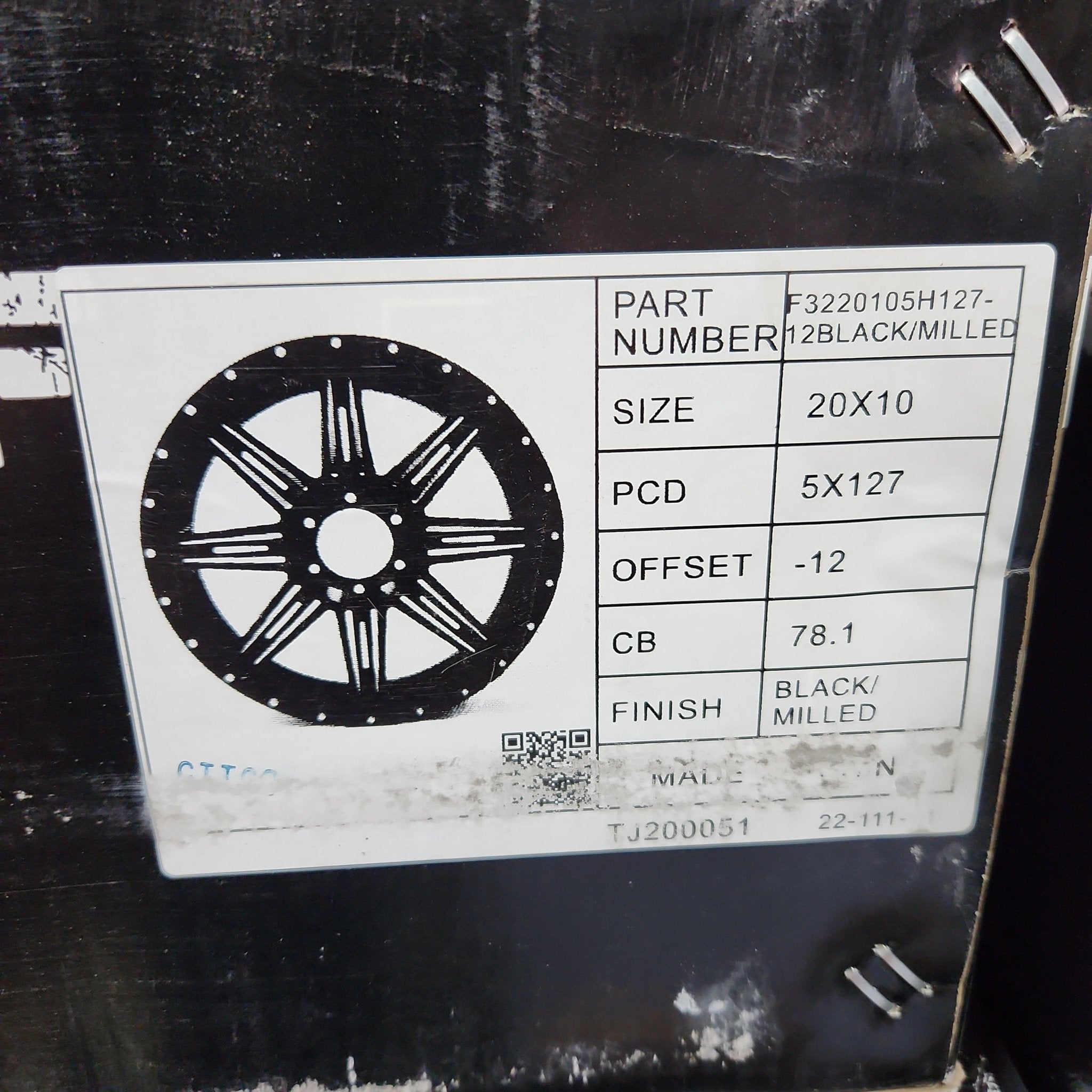 FORCE F32 20X10 5X127 PIANO BLACK MACHINE MILL FACE - Gun Hill Tire House (WTW - WHOLESALE TIRES & WHEELS)