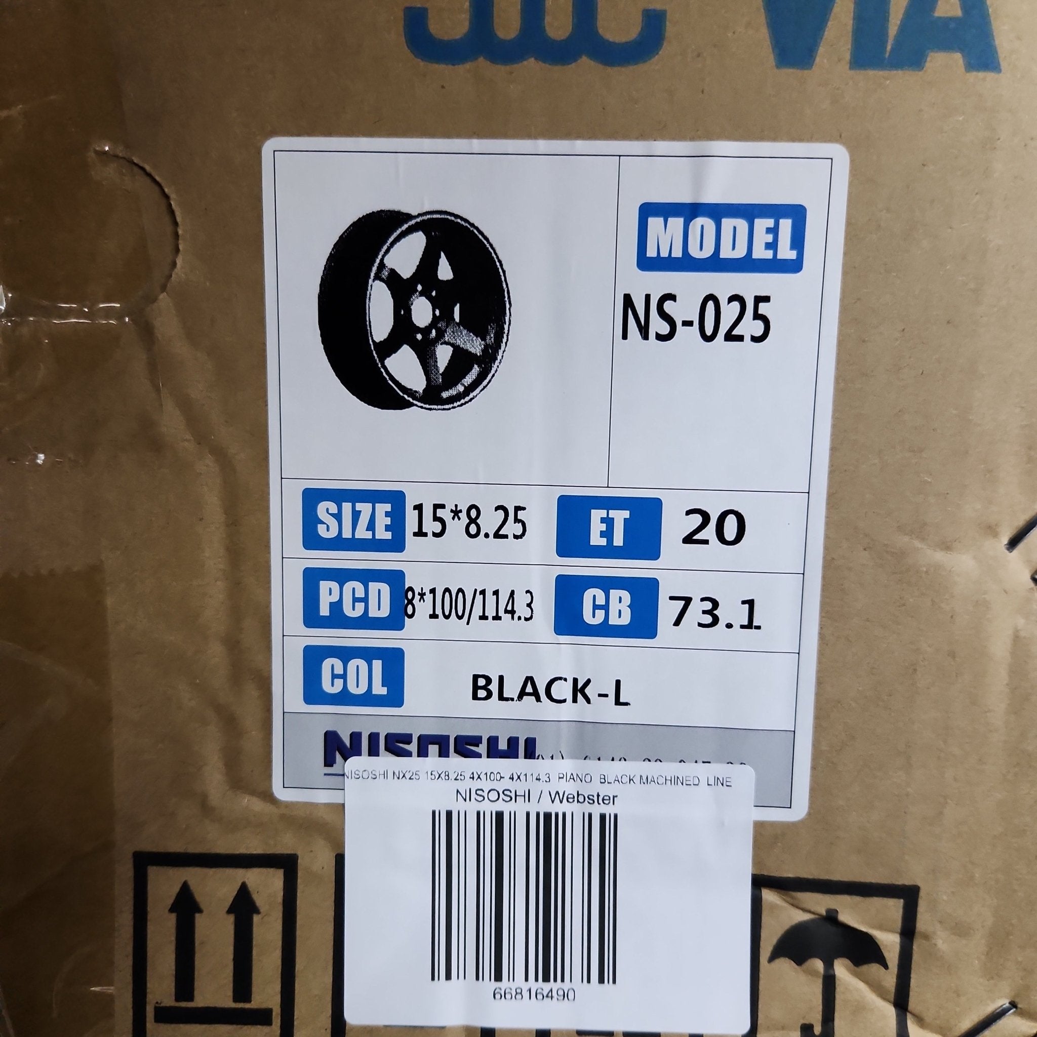NISOSHI NX25 15X8.25 4X100 - 4X114.3 PIANO BLACK MACHINED LINE - Gun Hill Tire House (WTW - WHOLESALE TIRES & WHEELS)