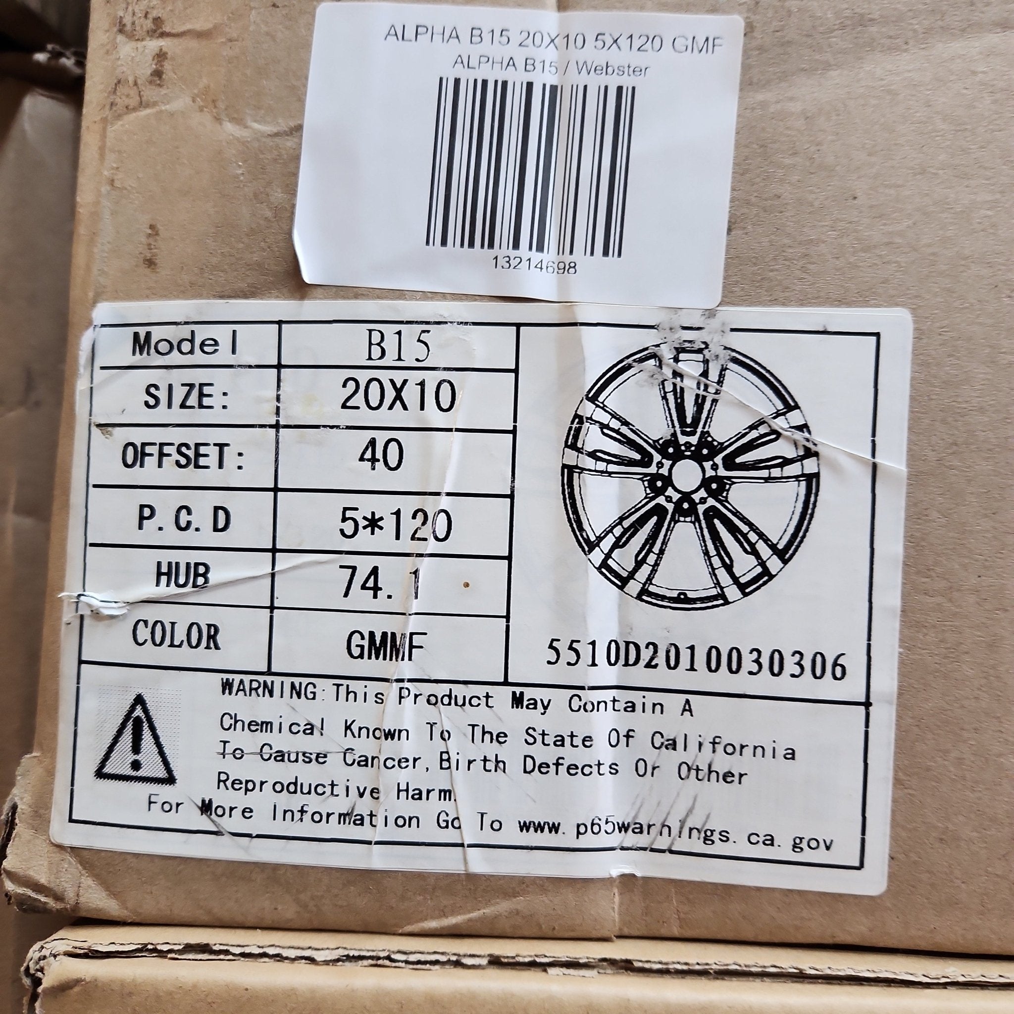 ALPHA B15 20X10 5X120 GMF - Gun Hill Tire House (WTW - WHOLESALE TIRES & WHEELS)