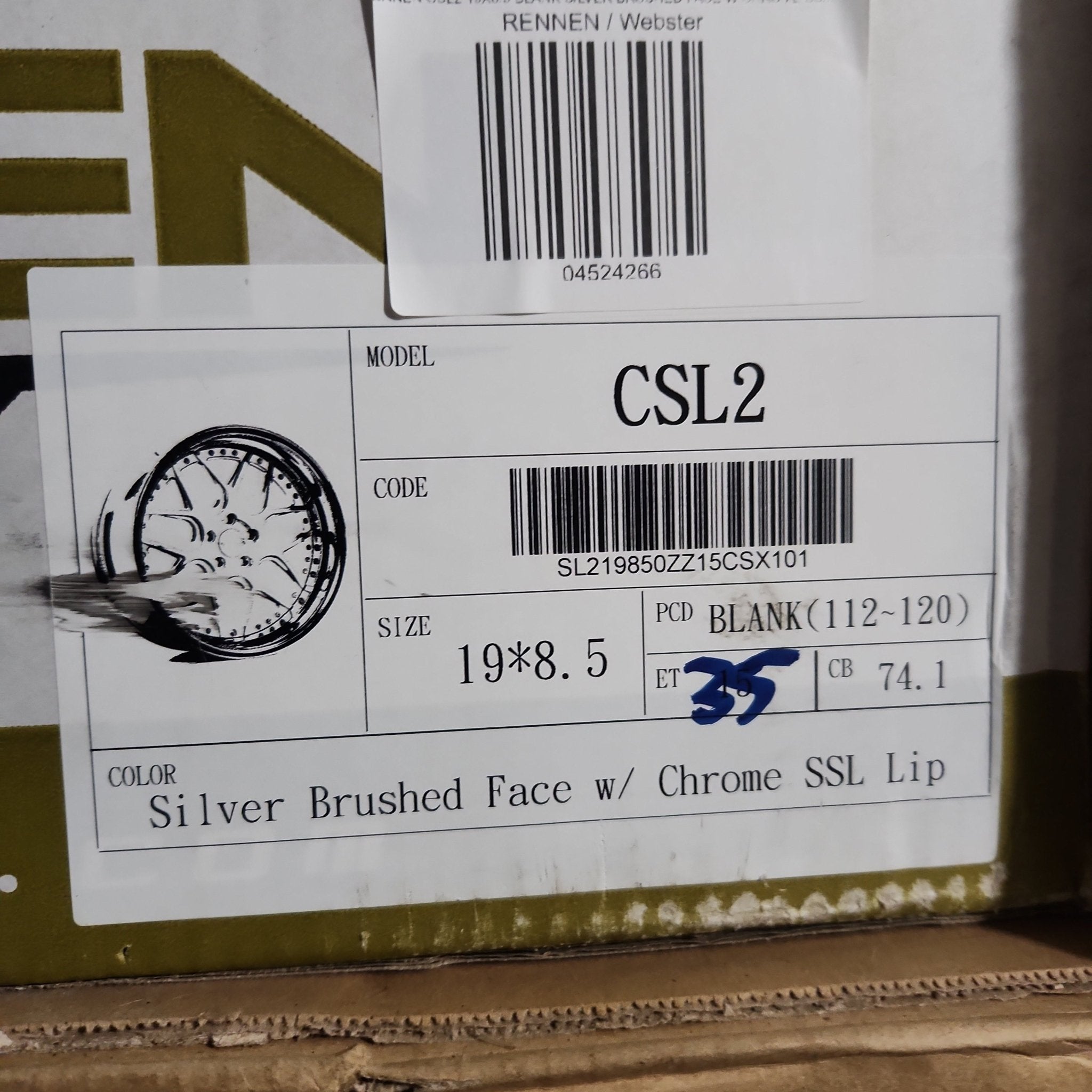 RENNEN CSL2 20X8.5 BlANK TINTED GOLD W CHROME SSL LIP - Gun Hill Tire House (WTW - WHOLESALE TIRES & WHEELS)