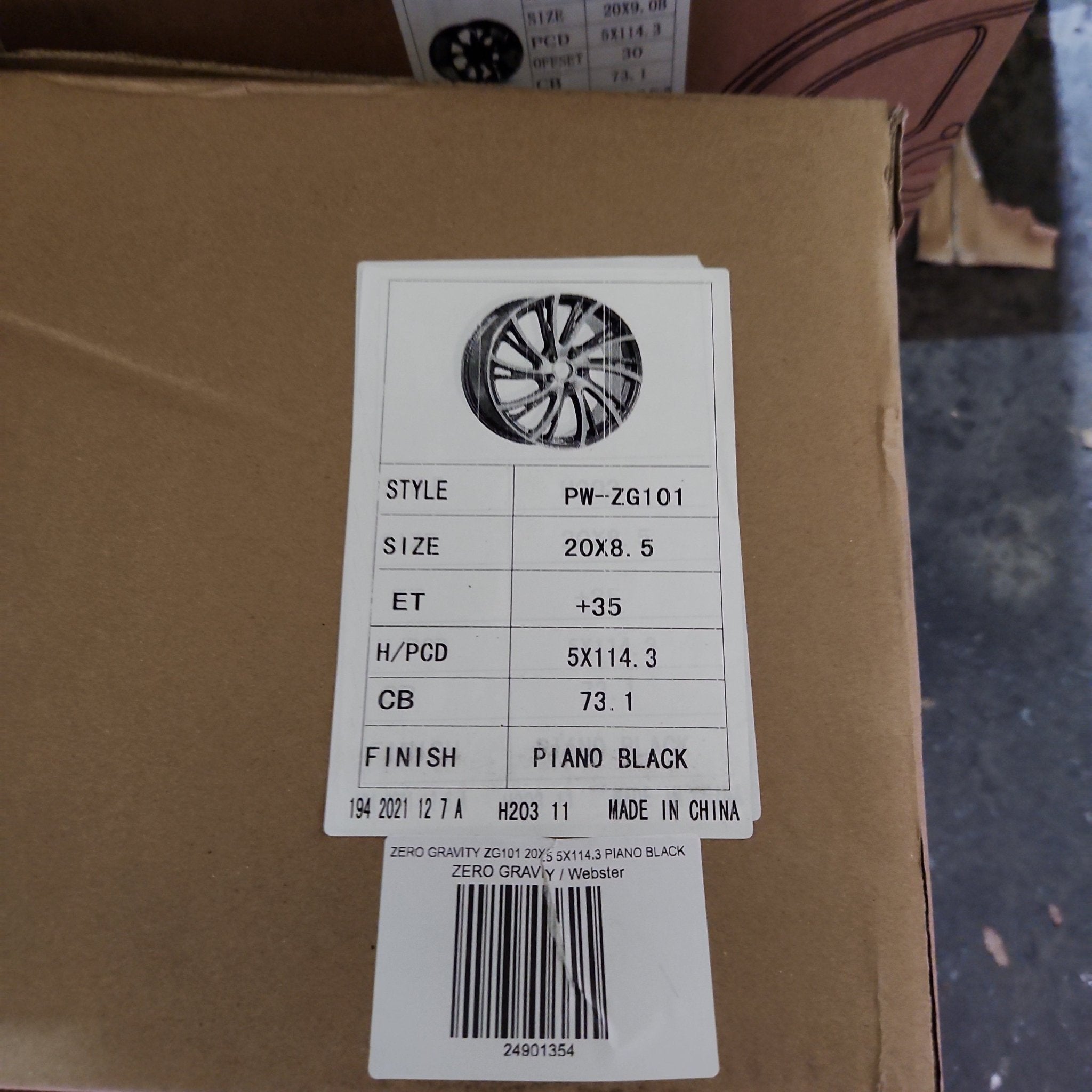 ZERO GRAVITY ZG101 20X8.5 5X114.3 PIANO BLACK - Gun Hill Tire House (WTW - WHOLESALE TIRES & WHEELS)