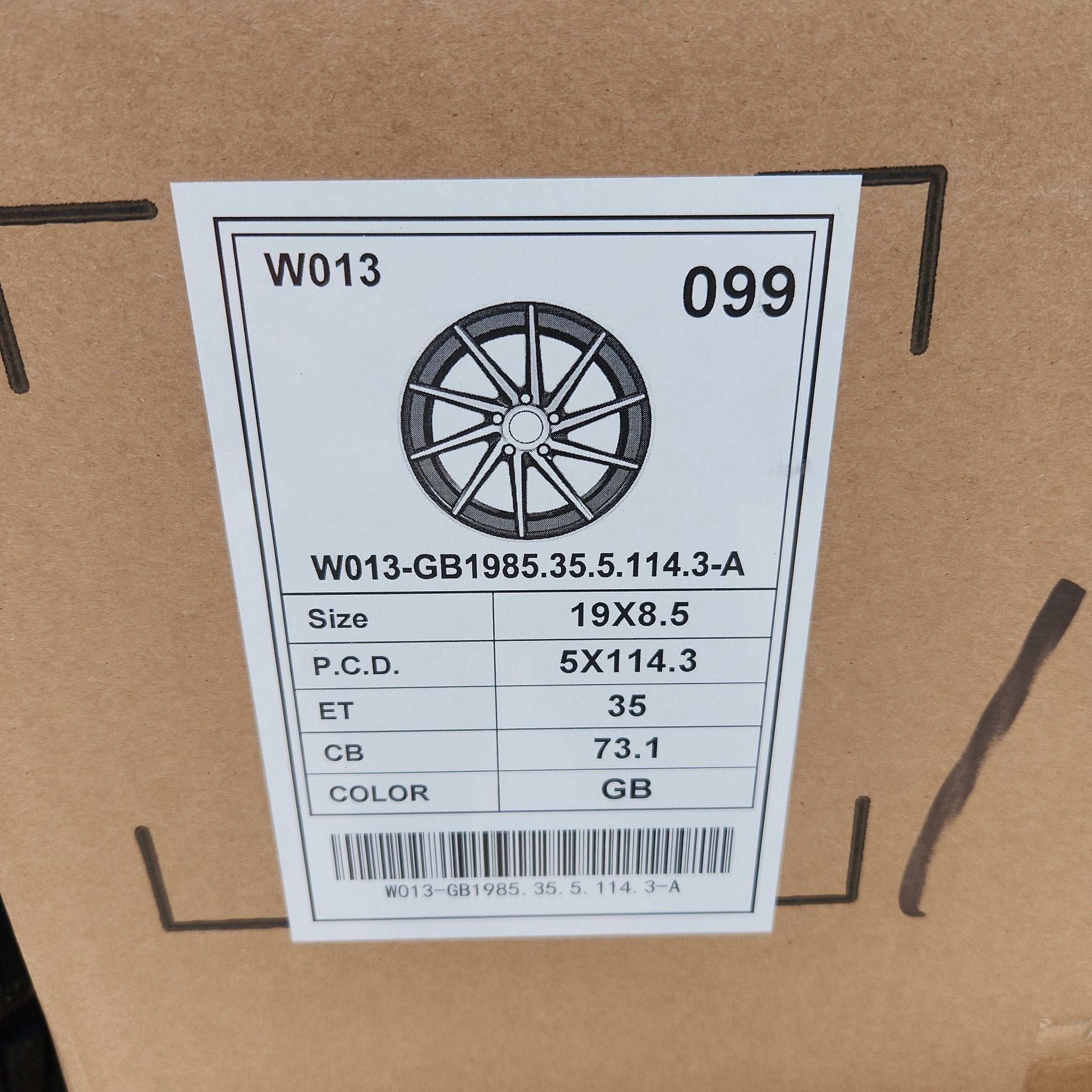 W013 19x8.5 5x4.5 GLOSS BLACK - Gun Hill Tire House (WTW - WHOLESALE TIRES & WHEELS)