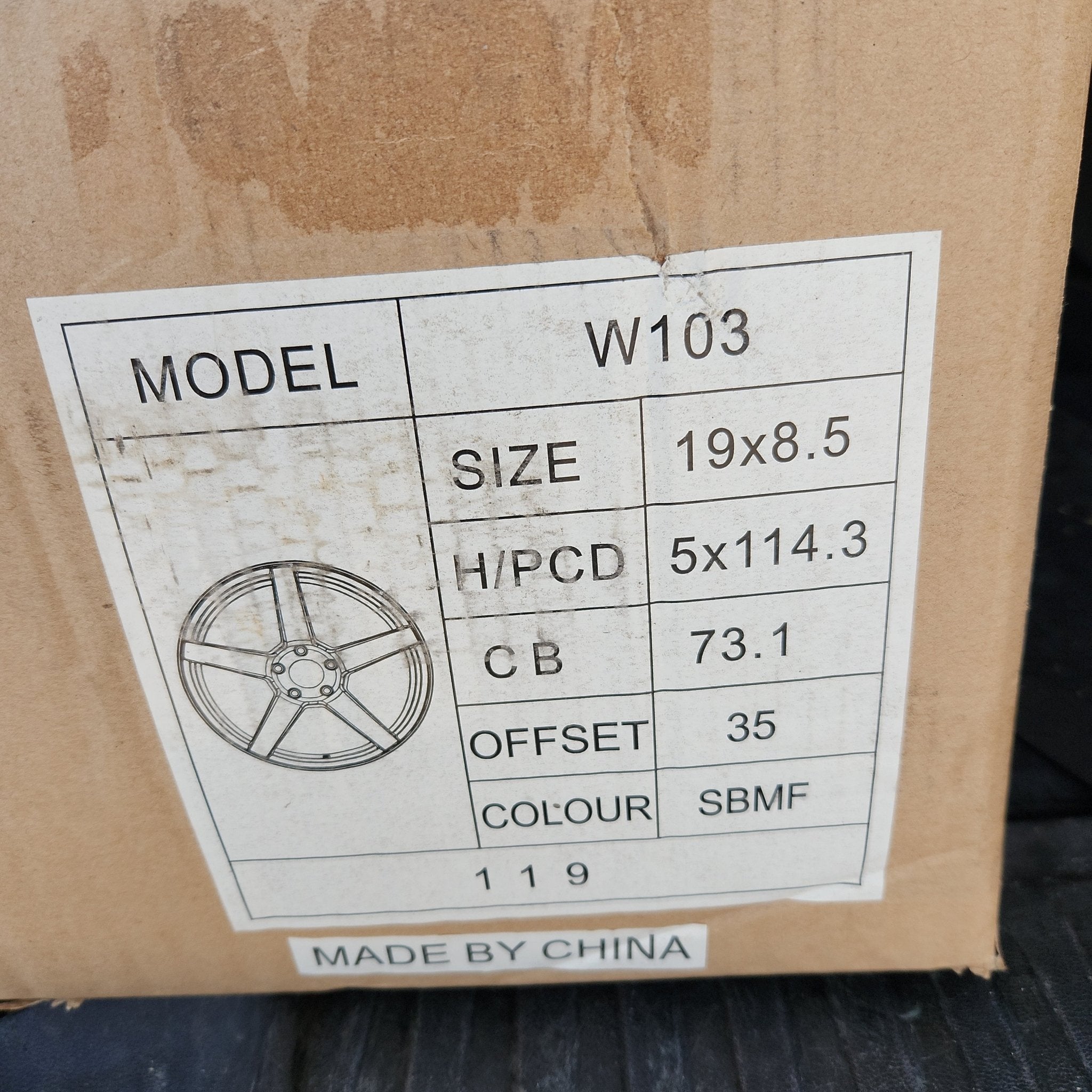 W103 - SBMF 19X8.5 5X114.3 - Gun Hill Tire House (WTW - WHOLESALE TIRES & WHEELS)