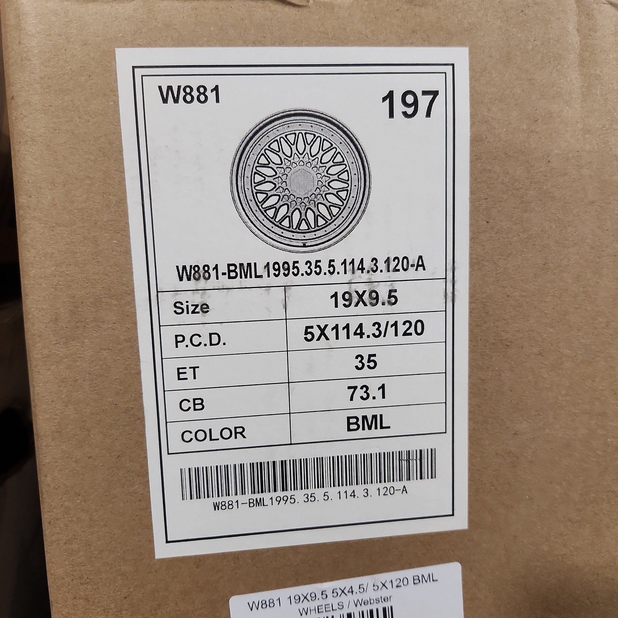 W881 WHEELS 19x9.5 5X112 5X114.3 / 5X120 BLACK MACHINED LIP - Gun Hill Tire House (WTW - WHOLESALE TIRES & WHEELS)