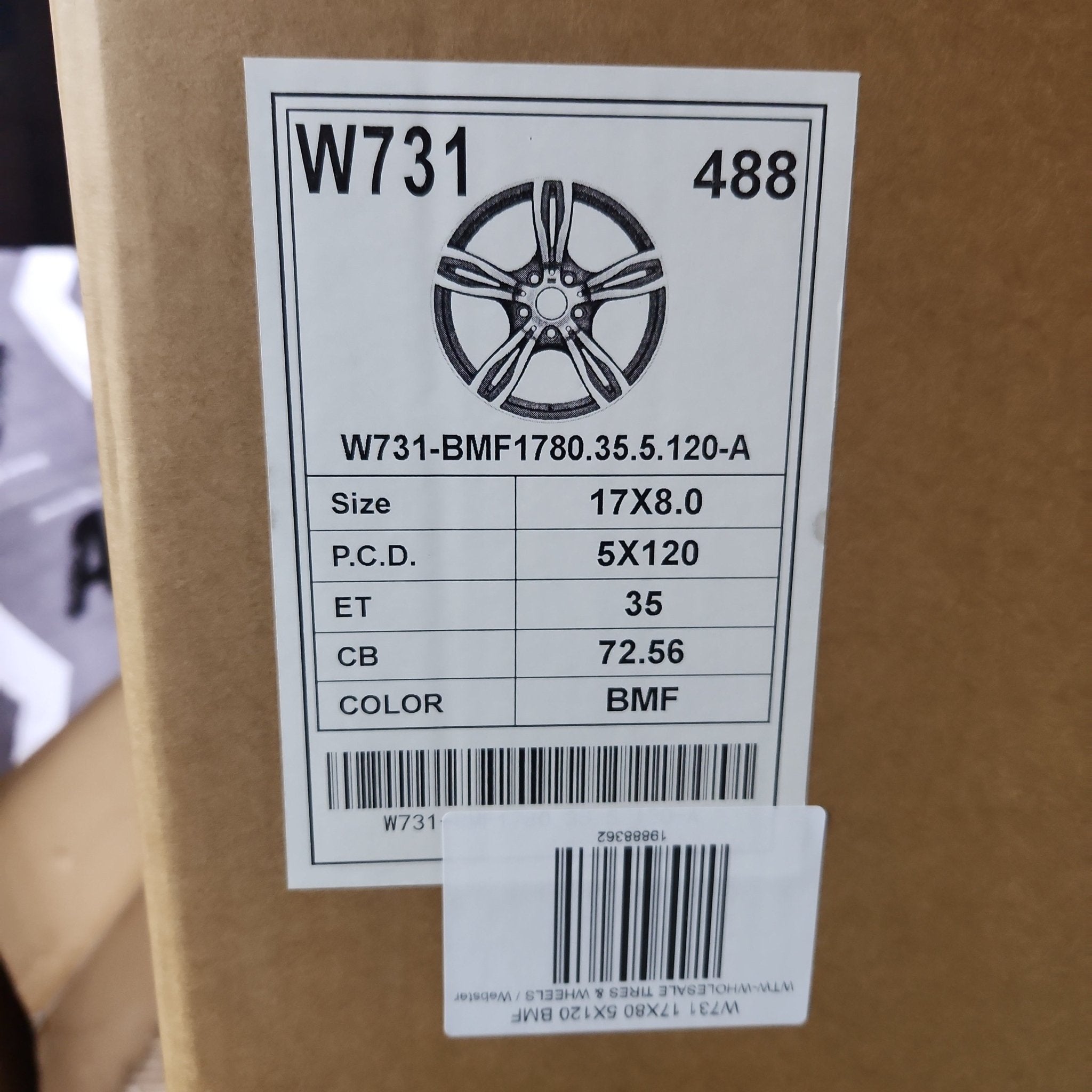 W731 17x8.0 5x120 BLACK MACHINED FACE - Gun Hill Tire House (WTW - WHOLESALE TIRES & WHEELS)