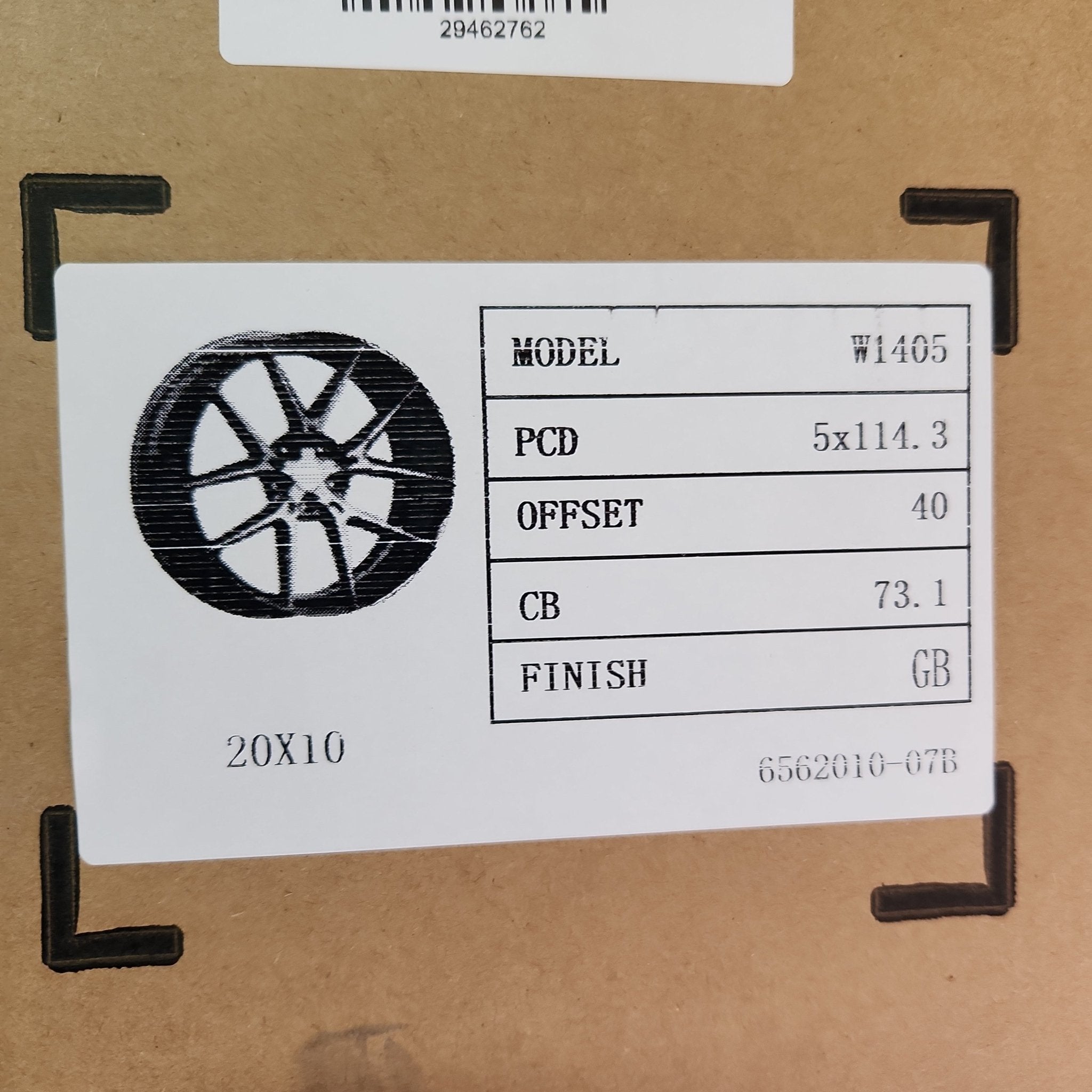 W1405 20X10 5X114.3 GLOSS BLACK - Gun Hill Tire House (WTW - WHOLESALE TIRES & WHEELS)