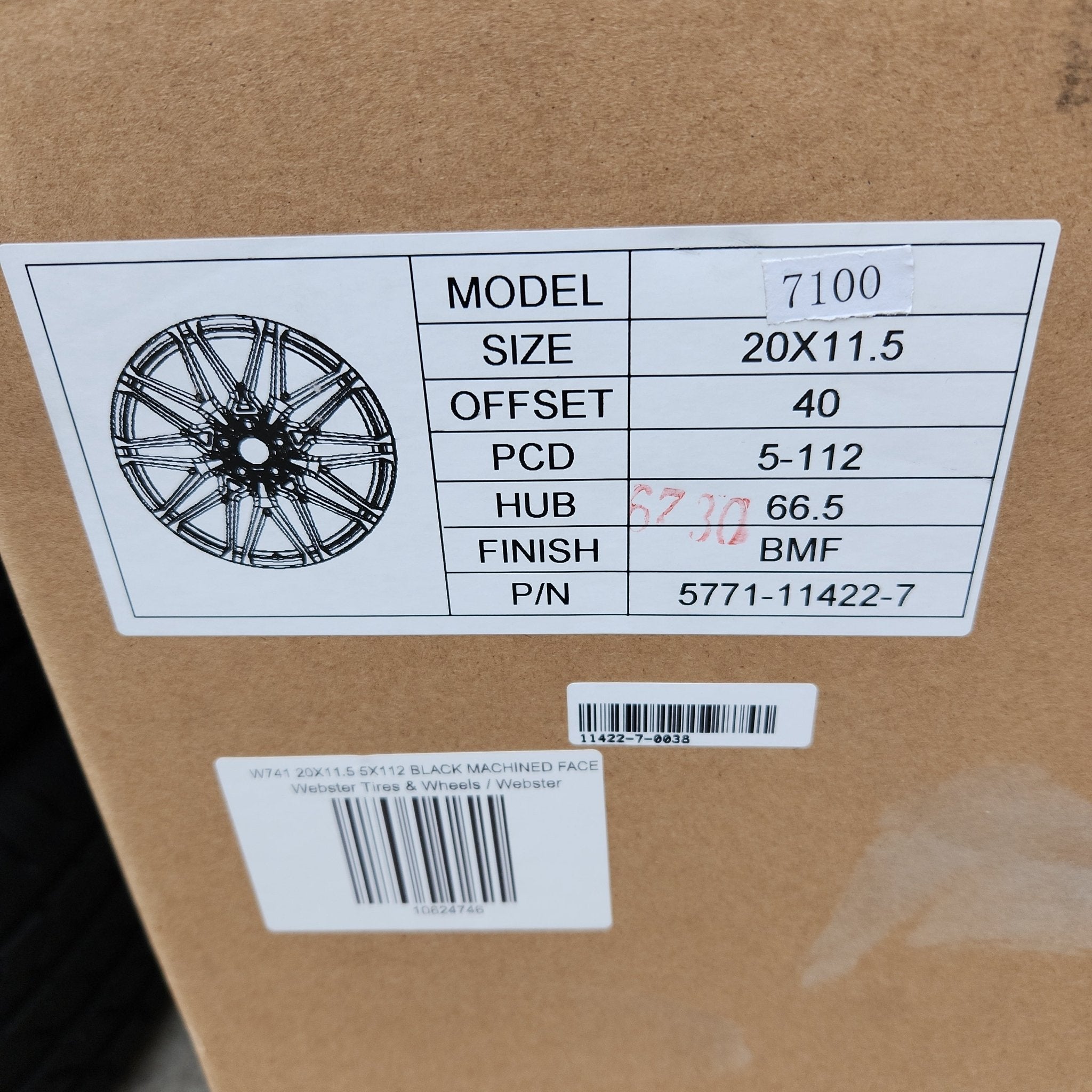 W741 WHEELS 7100 20X11.5 5X112 BLACK MACHINED FACE - Gun Hill Tire House (WTW - WHOLESALE TIRES & WHEELS)