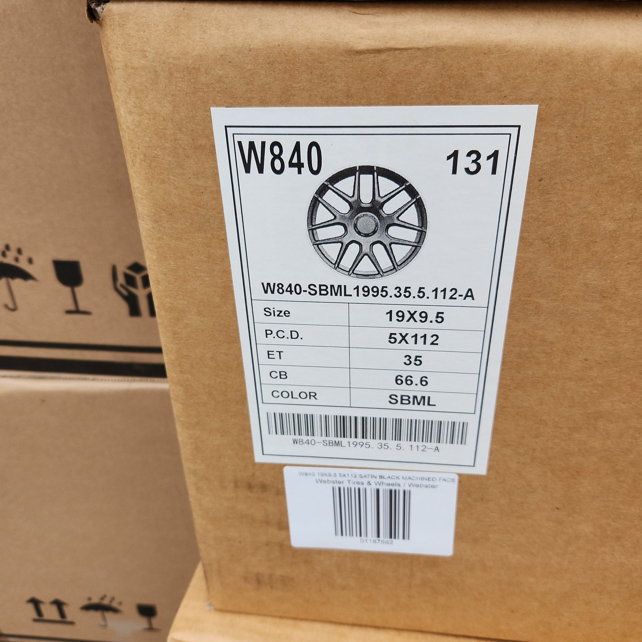 W840 19x9.5 5x112 SATIN BLACK MACHINED FACE - Gun Hill Tire House (WTW - WHOLESALE TIRES & WHEELS)