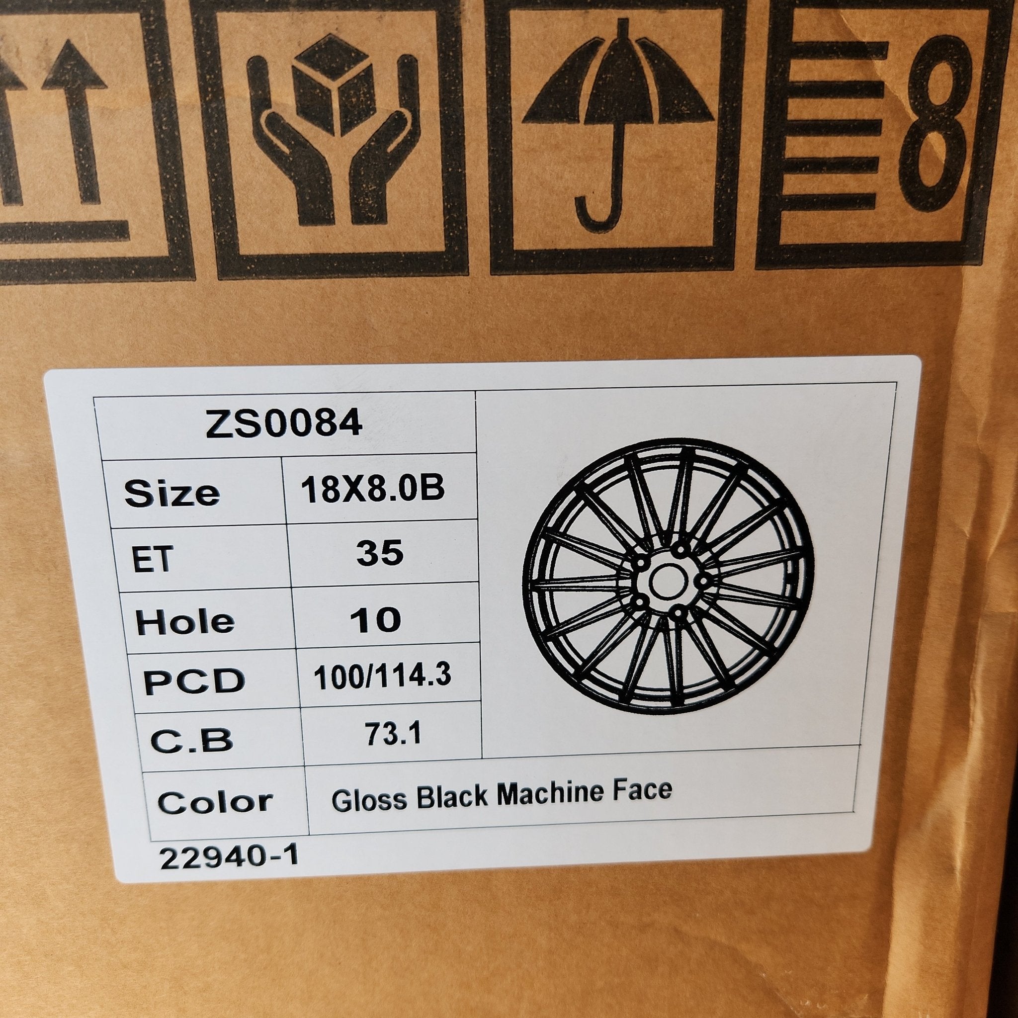 ZS - 84 VFS - 2 STYLE 18X8.0 5X100 5X114 PIANO BLACK MACHINED FACE - Gun Hill Tire House (WTW - WHOLESALE TIRES & WHEELS)