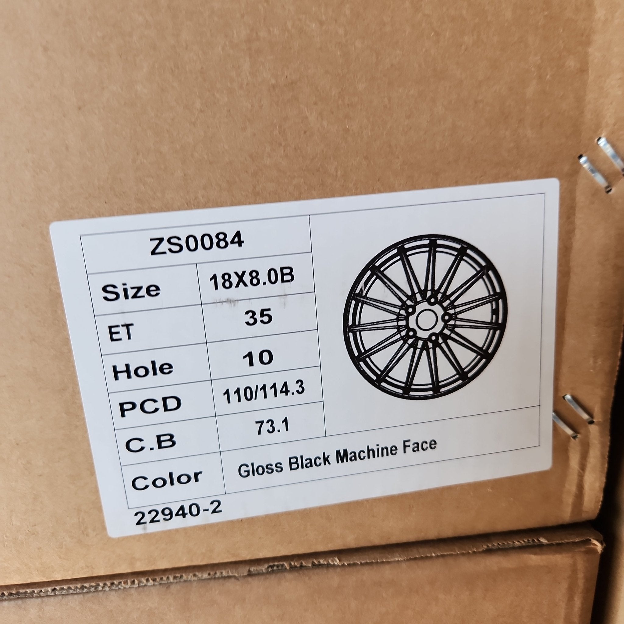 ZS - 84 VFS - 2 STYLE 18X8.0 5X110 5X114 PIANO BLACK MACHINED FACE - Gun Hill Tire House (WTW - WHOLESALE TIRES & WHEELS)