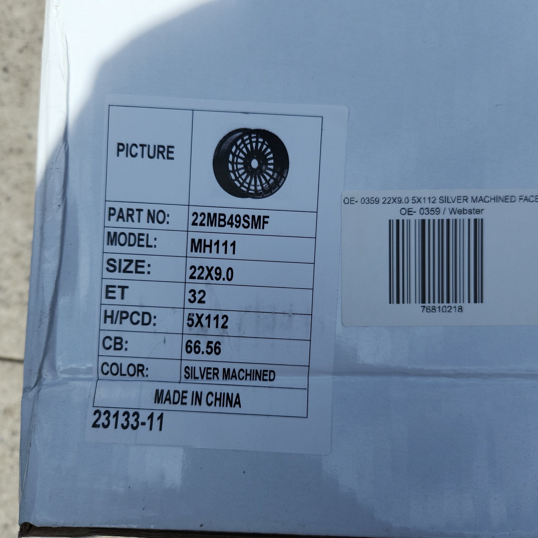 OE - 0359 22X9.0 5X112 SILVER MACHINED FACE - Gun Hill Tire House (WTW - WHOLESALE TIRES & WHEELS)