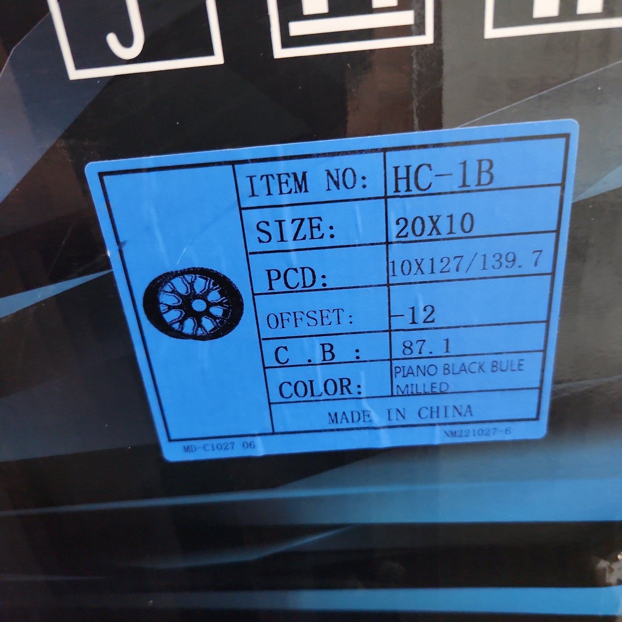 HELIUM HC - 1 - BM 20X10 5X127 5X139.7 GLOSS BLACK WITH BLUE MILLING - Gun Hill Tire House (WTW - WHOLESALE TIRES & WHEELS)