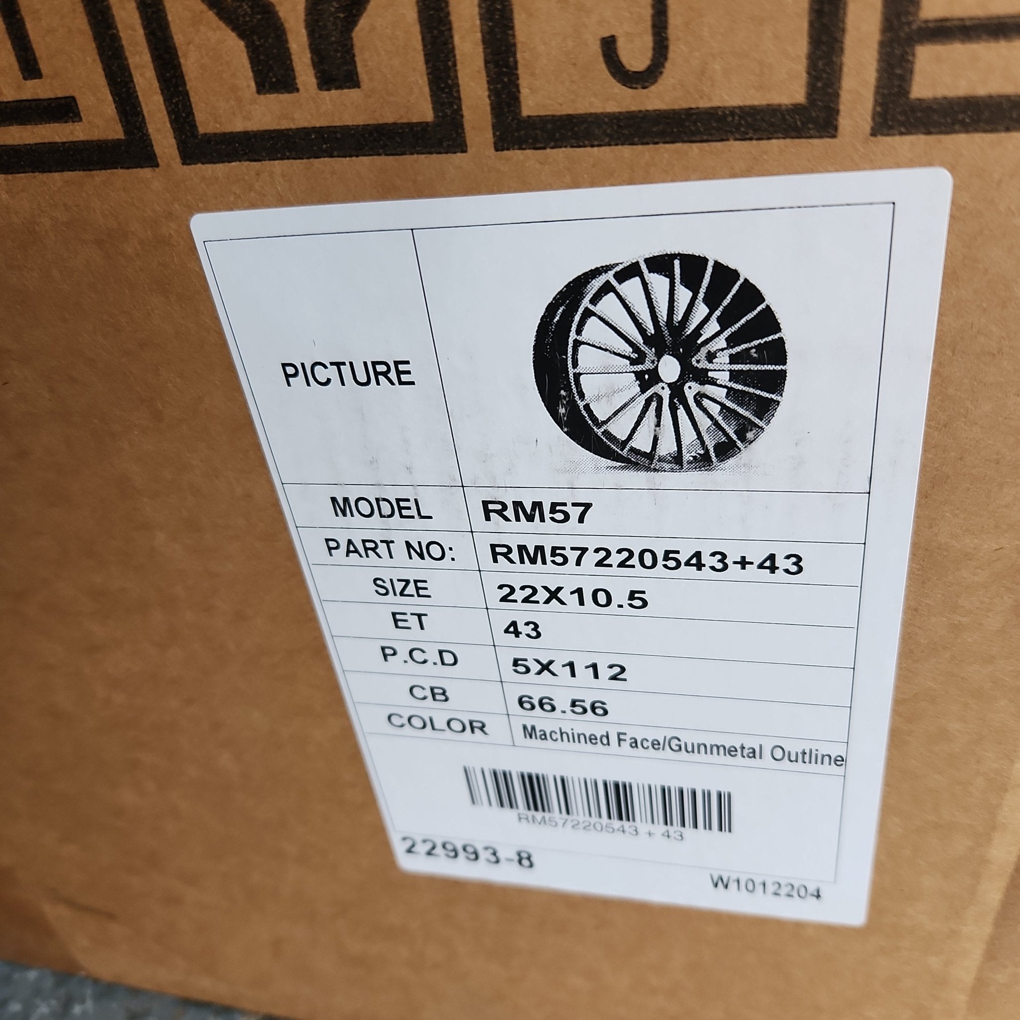 OE - 0235 RM57 22X10.5 5X112 GUNMETAL MACHINED FACE - Gun Hill Tire House (WTW - WHOLESALE TIRES & WHEELS)