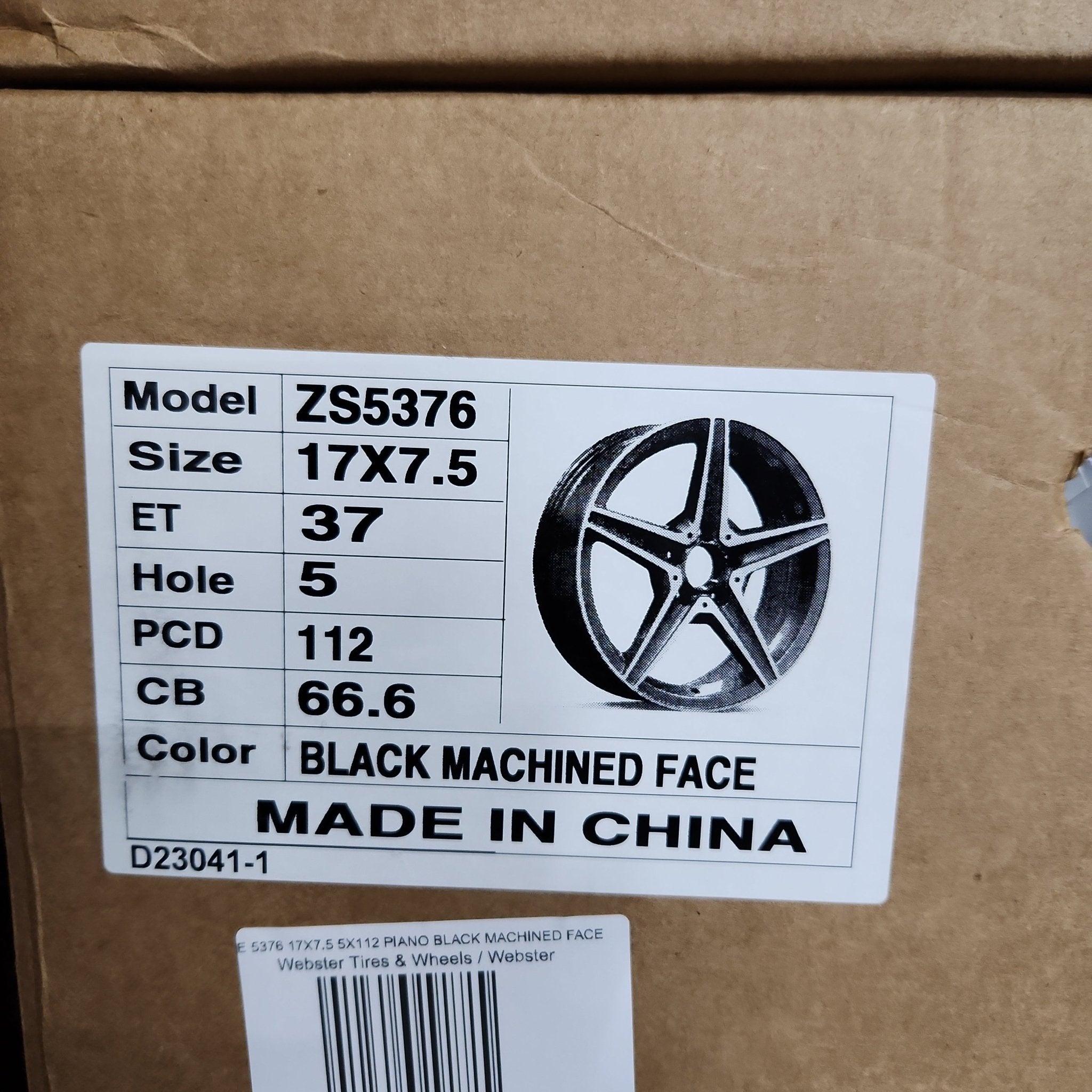 OE 5376 17X7.5 5X112 PIANO BLACK MACHINED FACE - Gun Hill Tire House (WTW - WHOLESALE TIRES & WHEELS)