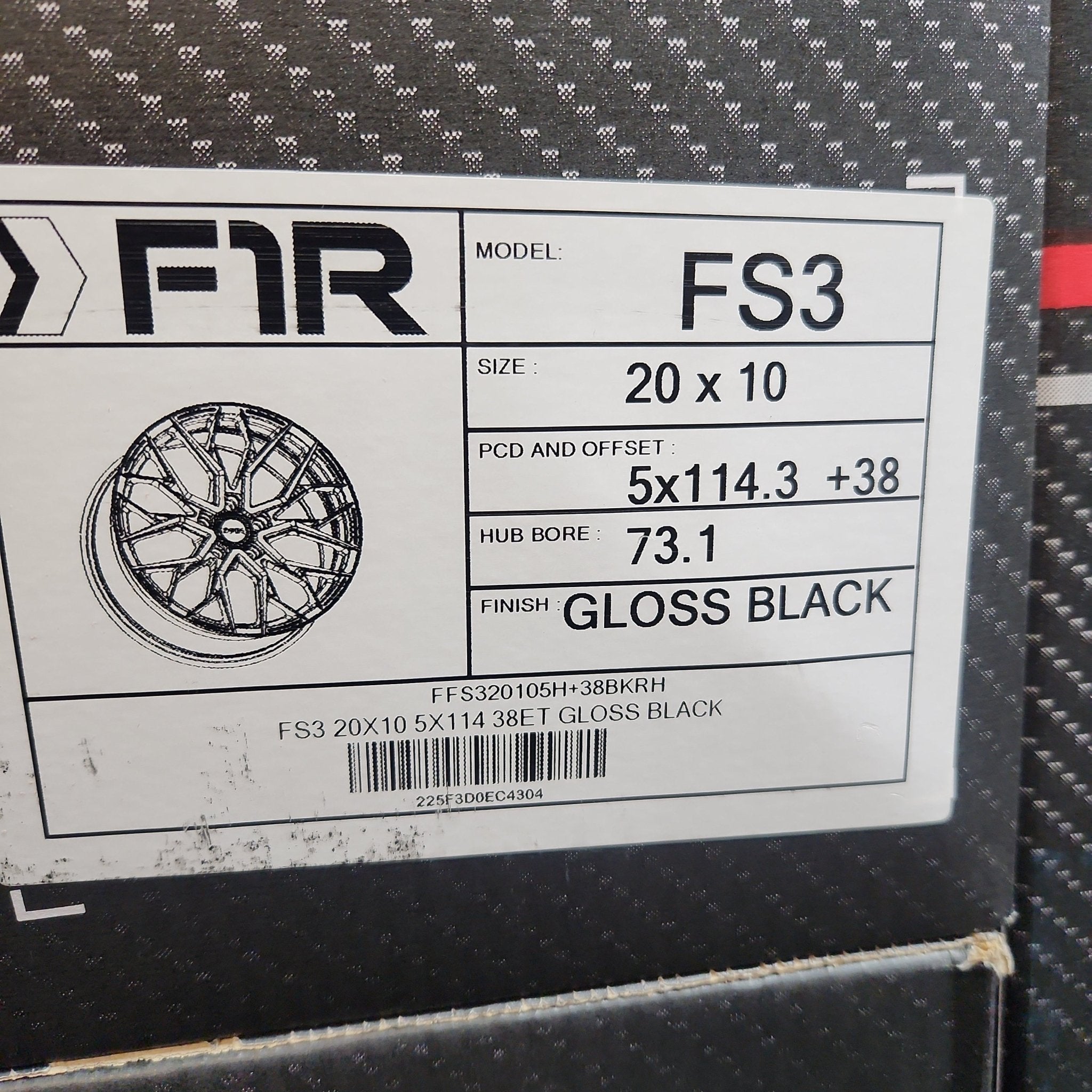 FS3 20X10 5X114 GLOSS BLACK - Gun Hill Tire House (WTW - WHOLESALE TIRES & WHEELS)