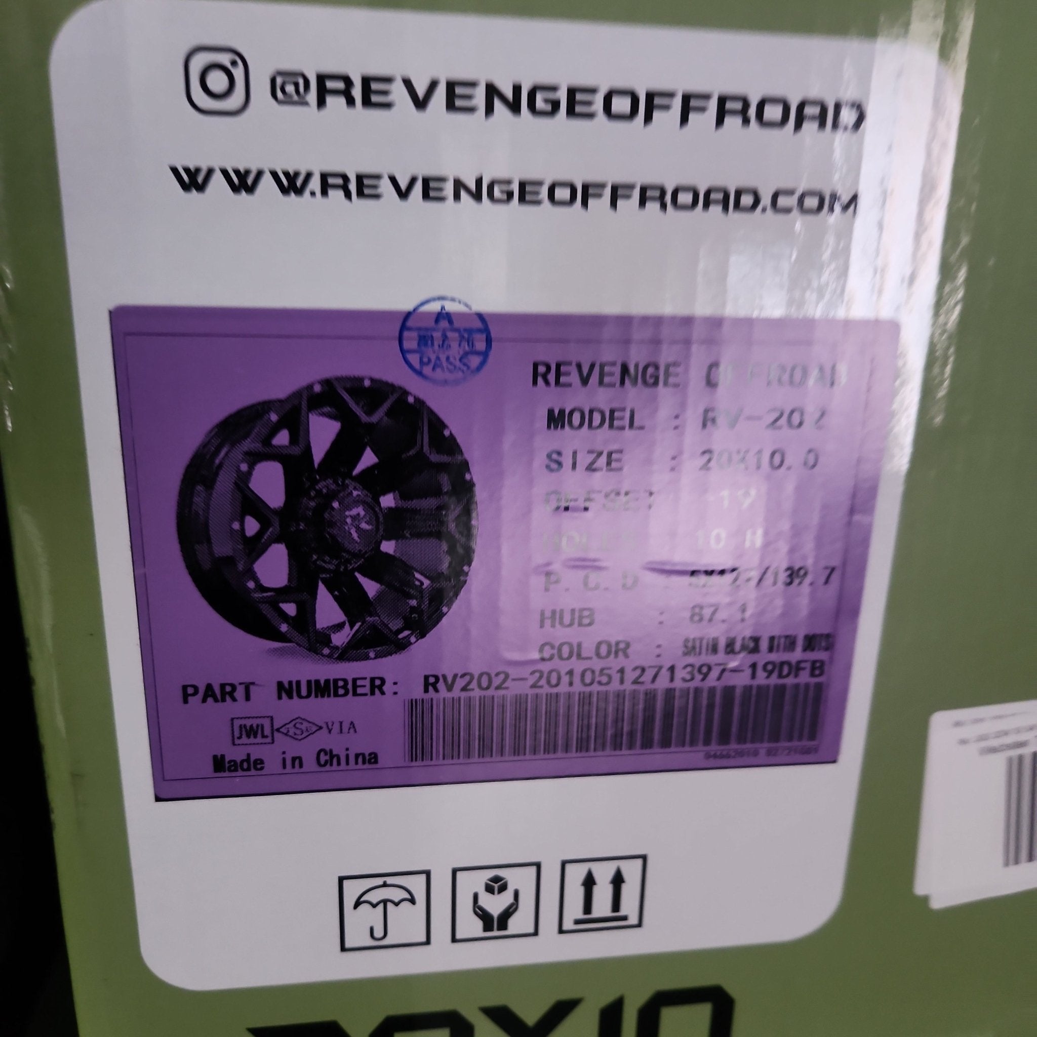 REVENGE RV - 202 20X10 5X127 5X139.7 SATIN BLACK WITH DOTS - Gun Hill Tire House (WTW - WHOLESALE TIRES & WHEELS)