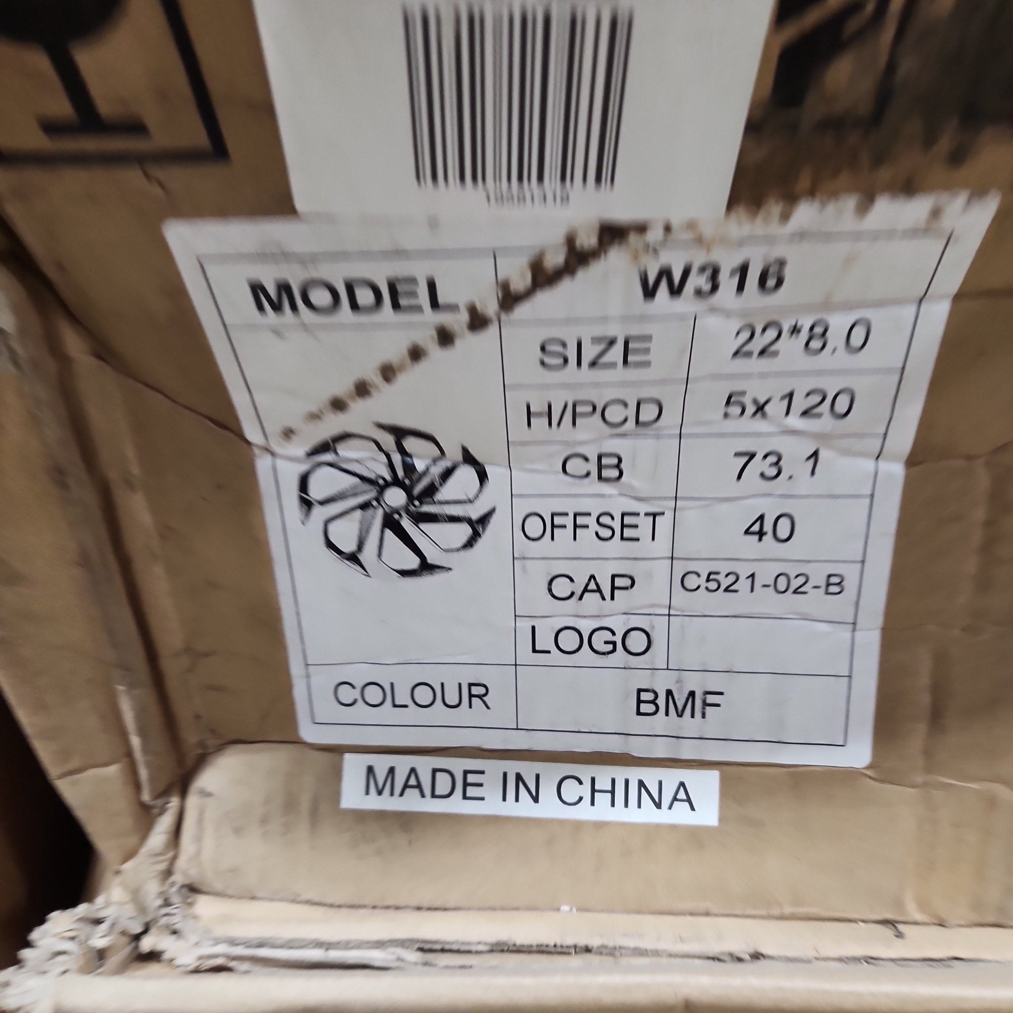 HD - W316 22x8 5x120 BMF - Gun Hill Tire House (WTW - WHOLESALE TIRES & WHEELS)