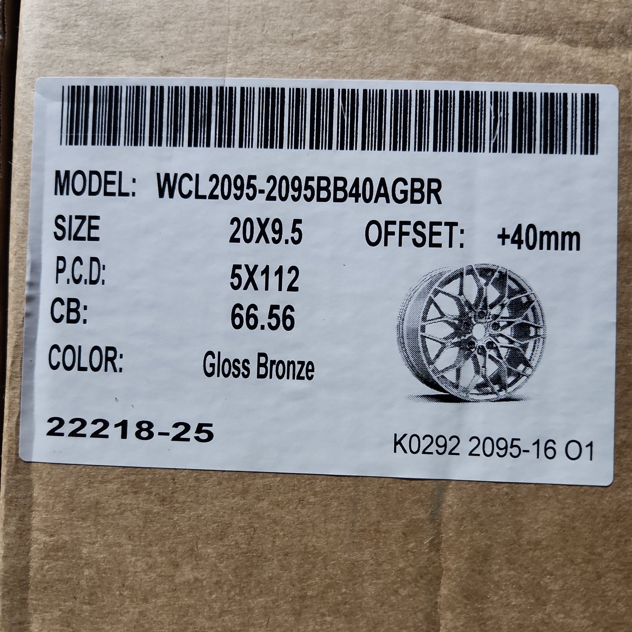 WCL206 WHEELS 2095 20X9.5 5X112 GLOSS BRONZE - Gun Hill Tire House (WTW - WHOLESALE TIRES & WHEELS)