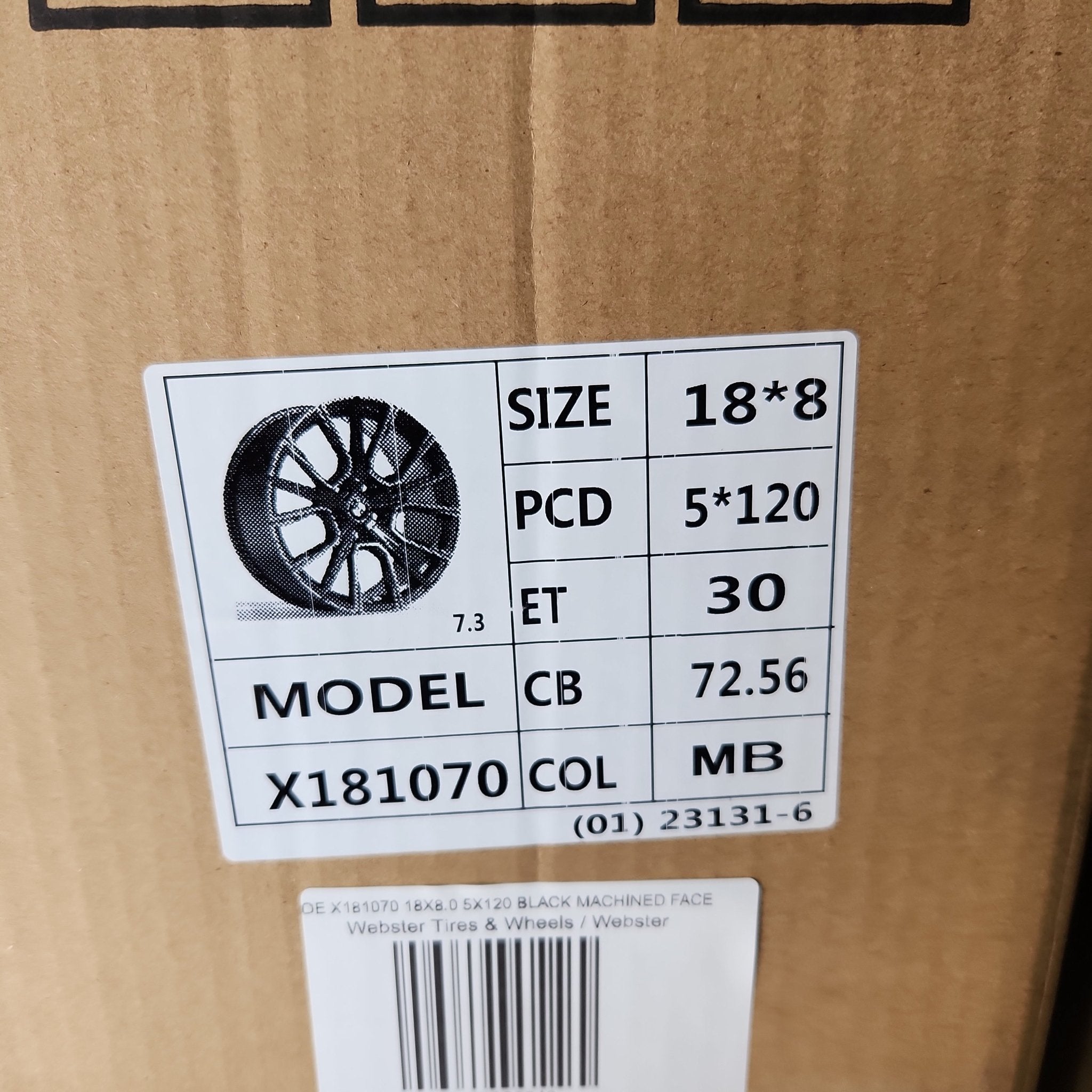 OE X181070 18X8.0 5X120 BLACK MACHINED FACE - Gun Hill Tire House (WTW - WHOLESALE TIRES & WHEELS)