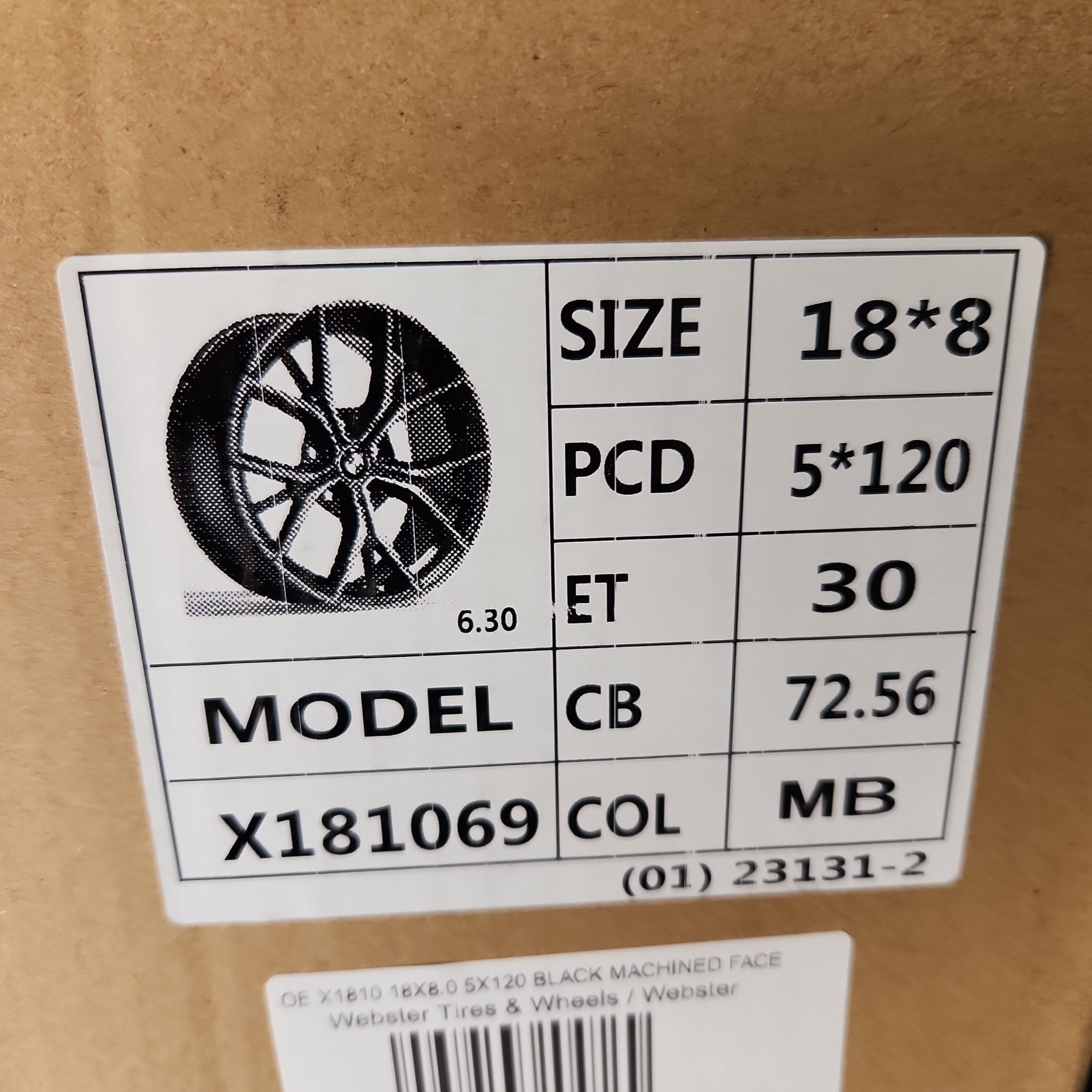 OE X181069 18X8.0 5X120 BLACK MACHINED FACE - Gun Hill Tire House (WTW - WHOLESALE TIRES & WHEELS)