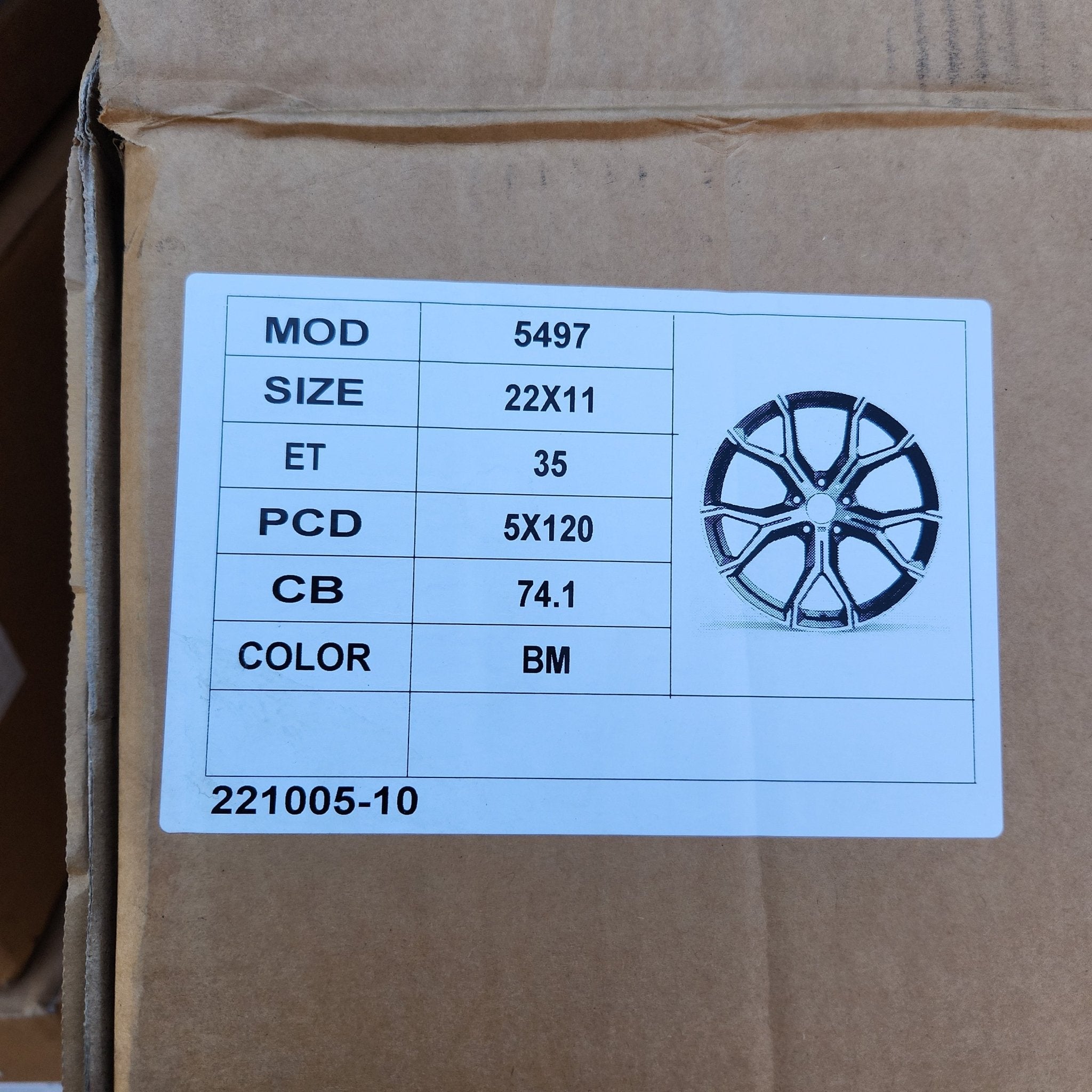 OE 5497 741M STYLE REP 22X11 5X120 PIANO BLACK MACHINED FACE - Gun Hill Tire House (WTW - WHOLESALE TIRES & WHEELS)