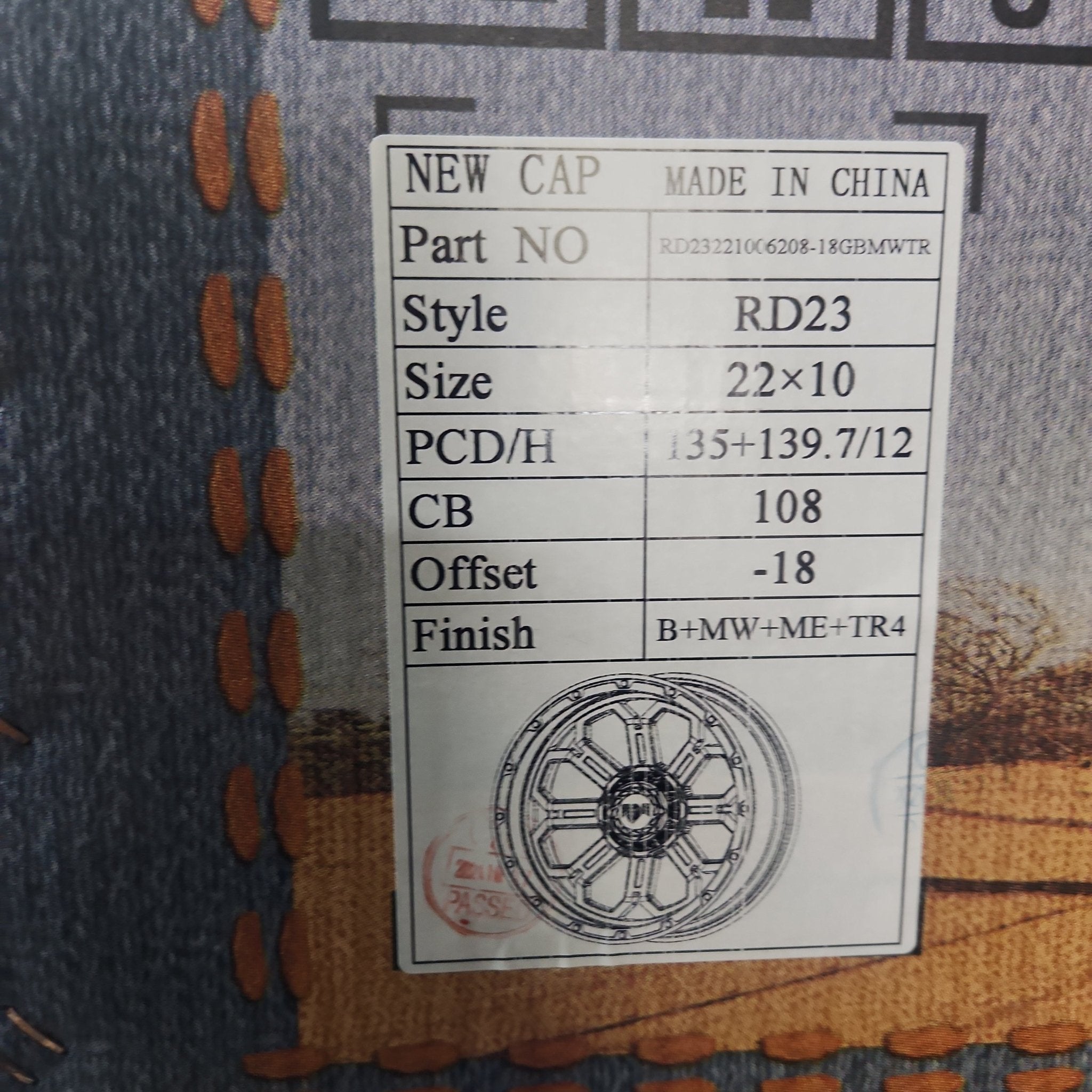 ADR RD23 22x10 6X135 - 6X5.5 B + MW + ME + TR4 - Gun Hill Tire House (WTW - WHOLESALE TIRES & WHEELS)