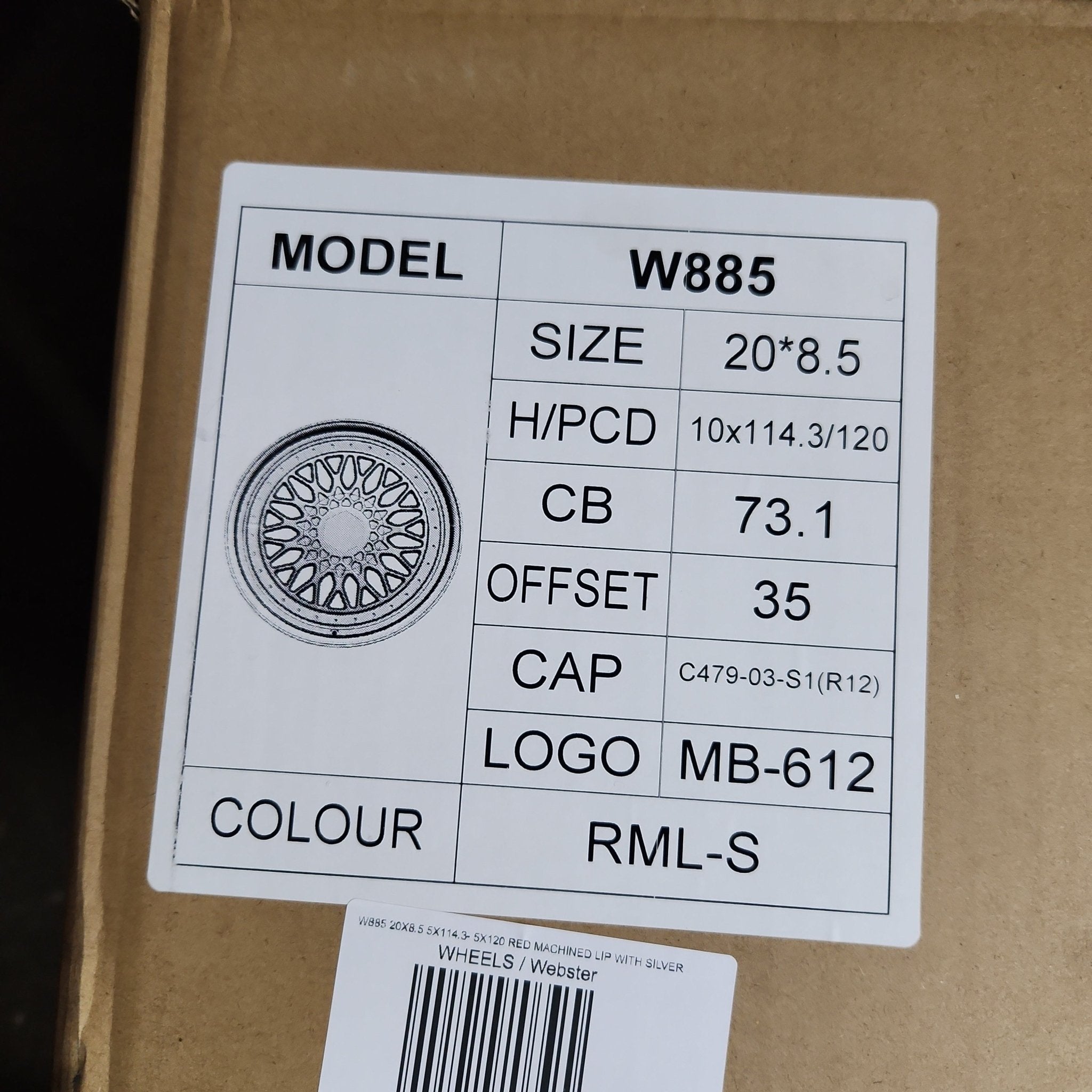 W885 20X8.5 5X114.3 - 5X120 RED MACHINED LIP WITH SILVER - Gun Hill Tire House (WTW - WHOLESALE TIRES & WHEELS)