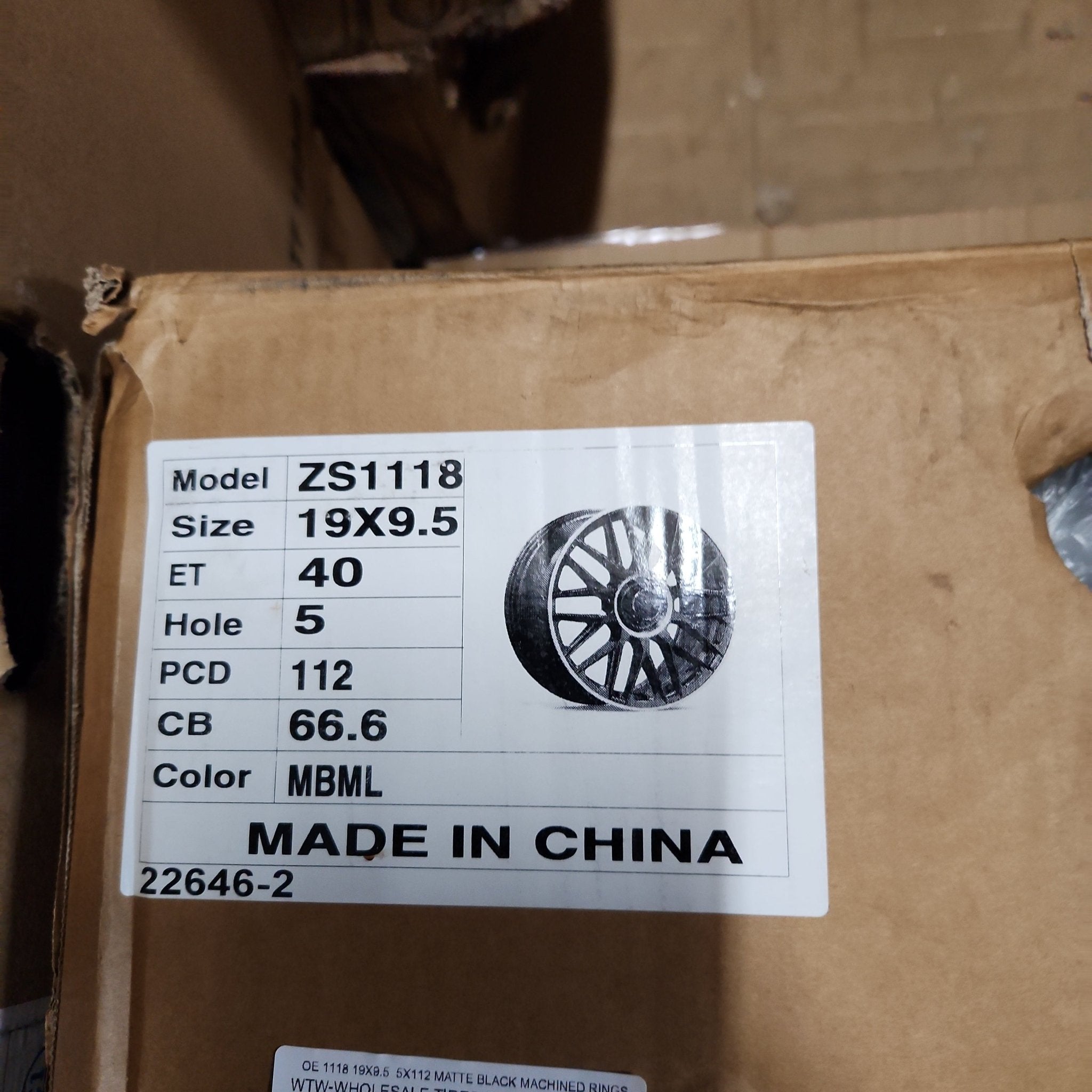 OE - 1118 19x9.5 5x112 MATTE BLACK MACHINED LIPS - Gun Hill Tire House (WTW - WHOLESALE TIRES & WHEELS)