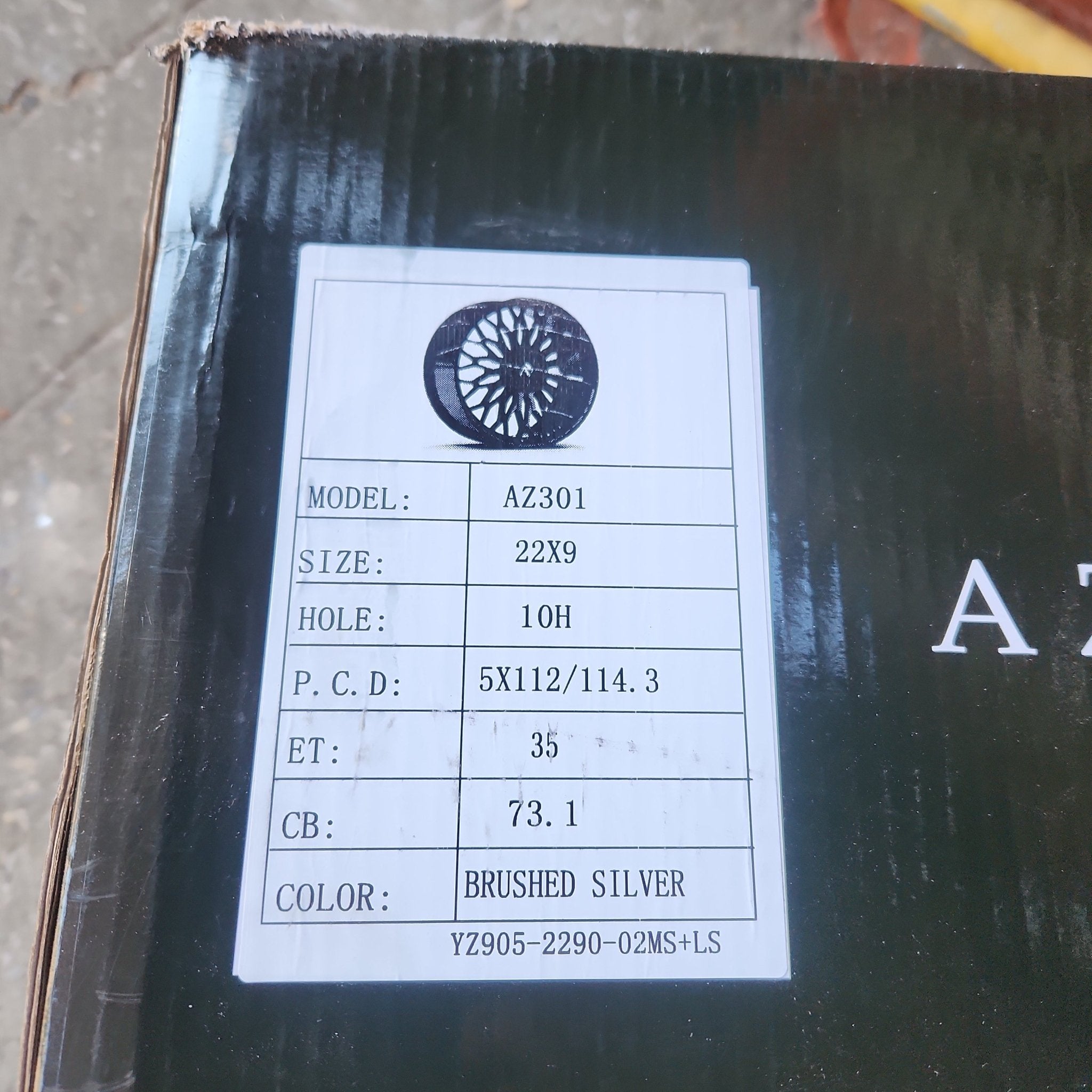 AZAD AZ301 22X9.0 5x112 - 5x114.3 BRUSHED SILVER - Gun Hill Tire House (WTW - WHOLESALE TIRES & WHEELS)