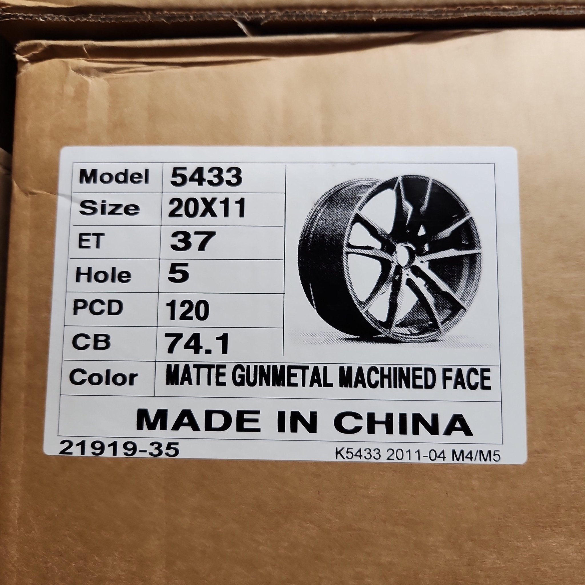 OE - 5433 20X11 5X120 MATTE GUNMETAL MACHINE F - Gun Hill Tire House (WTW - WHOLESALE TIRES & WHEELS)