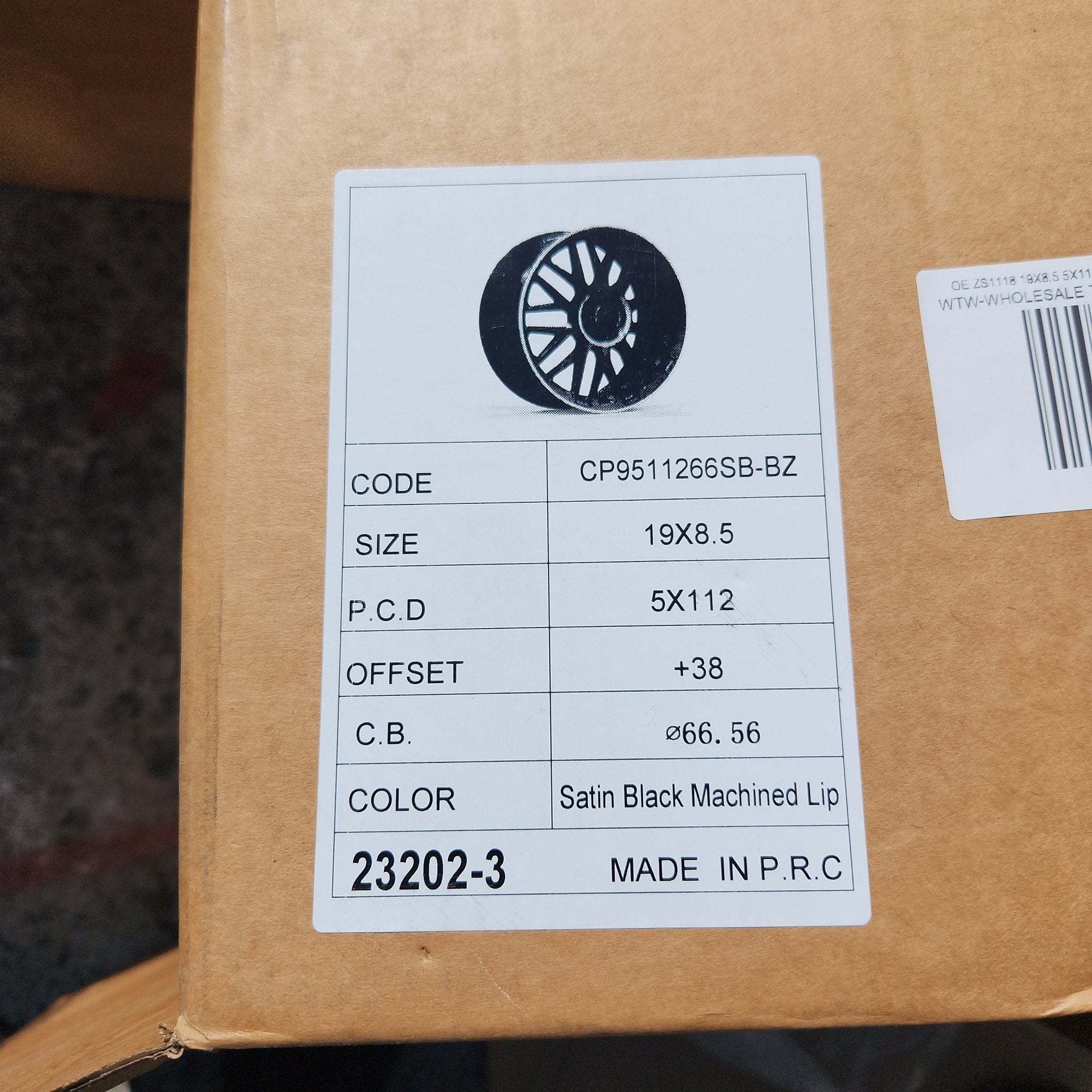 OE - 1118 19x8.5 5x112 MATTE BLACK MACHINE LIPS - Gun Hill Tire House (WTW - WHOLESALE TIRES & WHEELS)