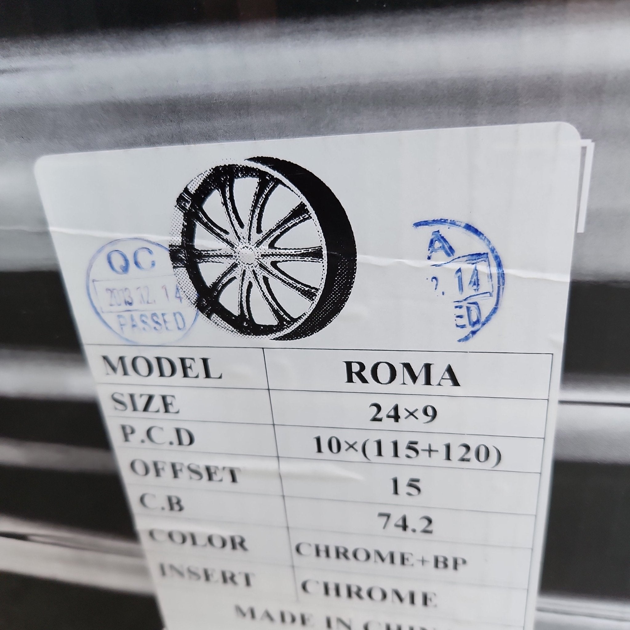 VENICE ROMA 24X9 5X115 - 5X120 PIANO BLACK - Gun Hill Tire House (WTW - WHOLESALE TIRES & WHEELS)