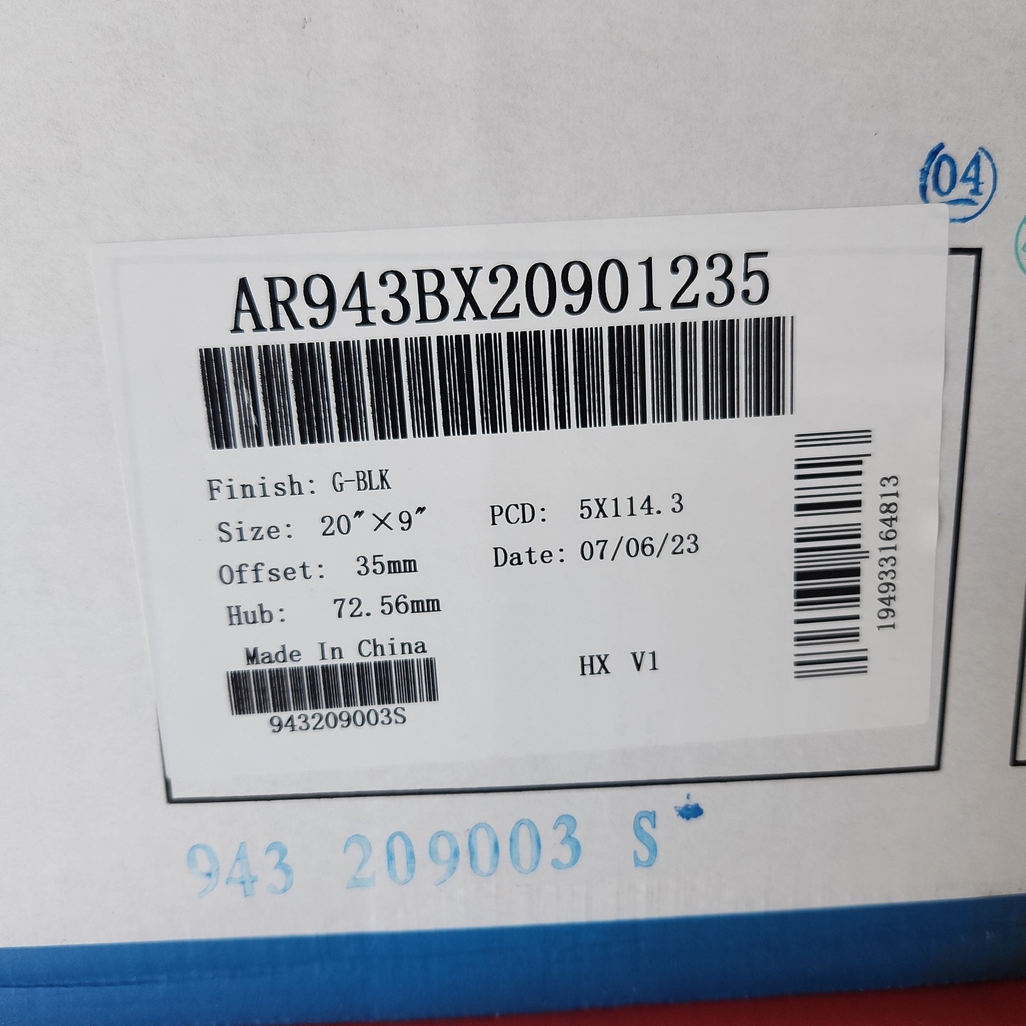 AR943 20X9 5X114.3 GLOSS BLACK - Gun Hill Tire House (WTW - WHOLESALE TIRES & WHEELS)