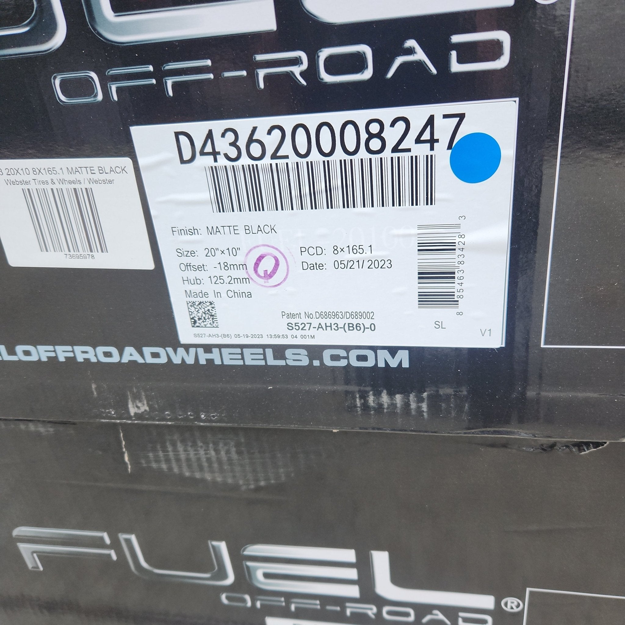 D43 20X10 8X165.1 MATTE BLACK - Gun Hill Tire House (WTW - WHOLESALE TIRES & WHEELS)